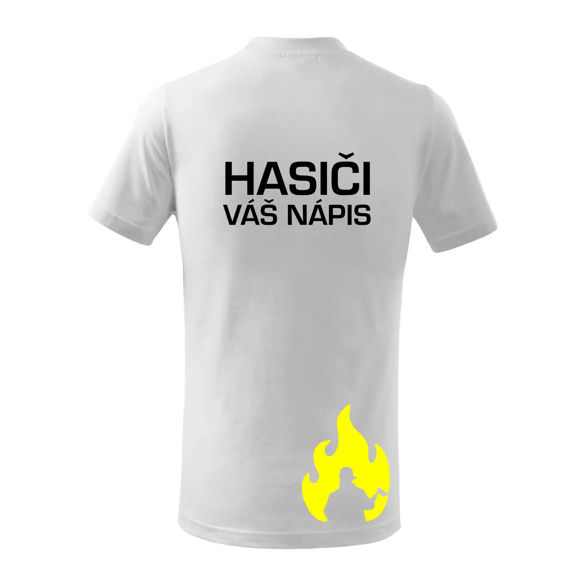 Hasič stojaci - nápis hasiči - Veľký nápis na chrbte