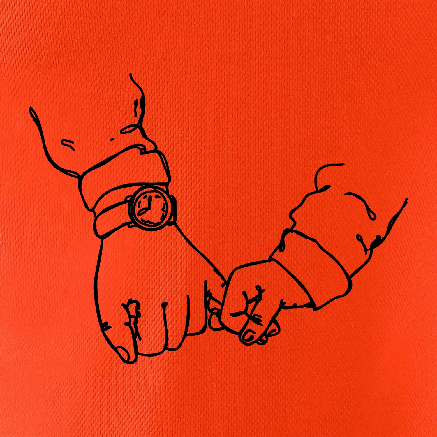 Táta a syn ruce obrys