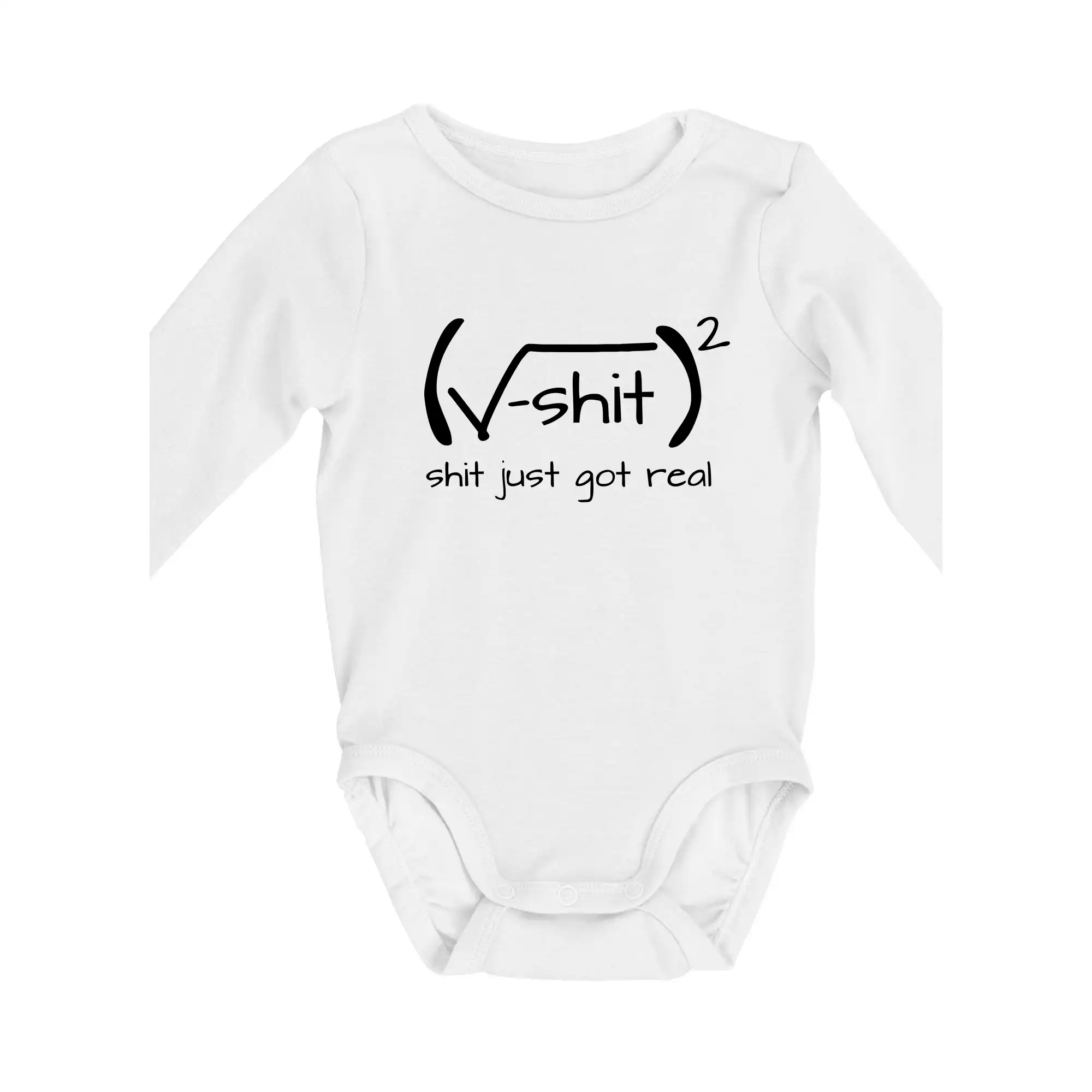 Grafické tričká - Shit Just Got Real - Body dojčenské s dlhým rukávom