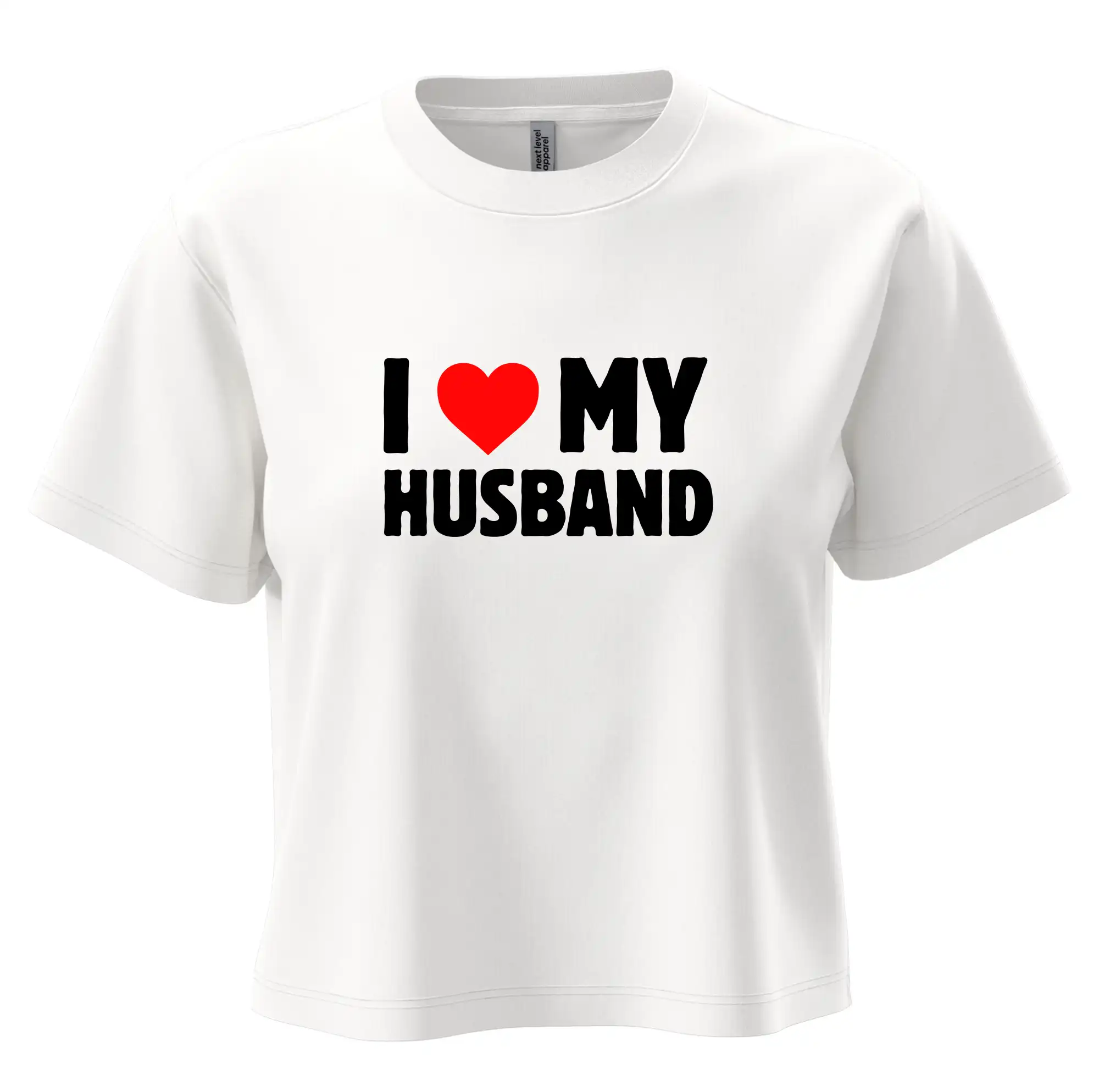Tričká pre zamilovaných - I love my husband - Boxy cropped tričko OVERSIZE