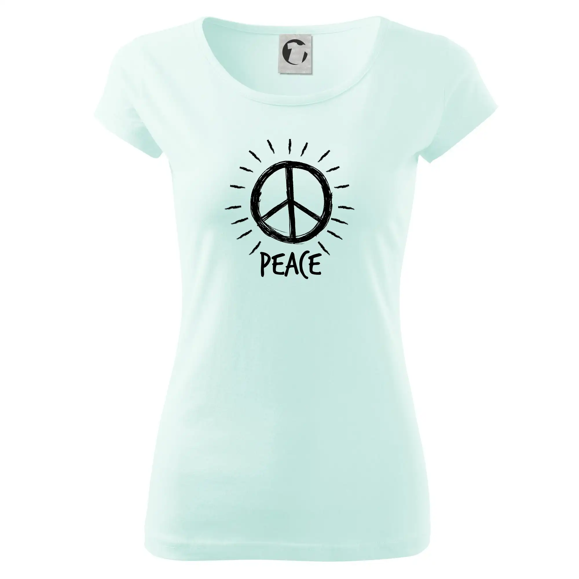 Tričká pre pohodový ľudí - Peace symbol čiernobiely - Dámske tričko Pure