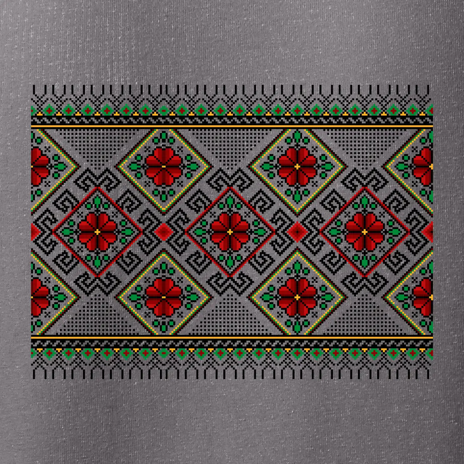 Ukrajinský vzor - Červeno Zelený