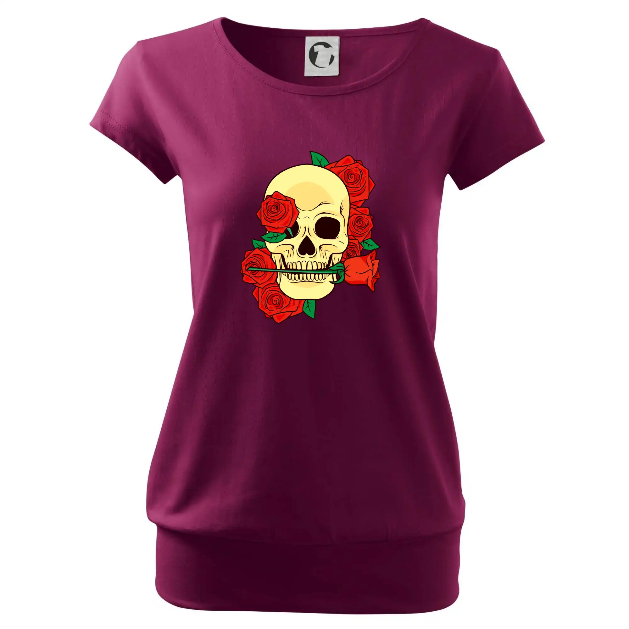 Lebka držící růži