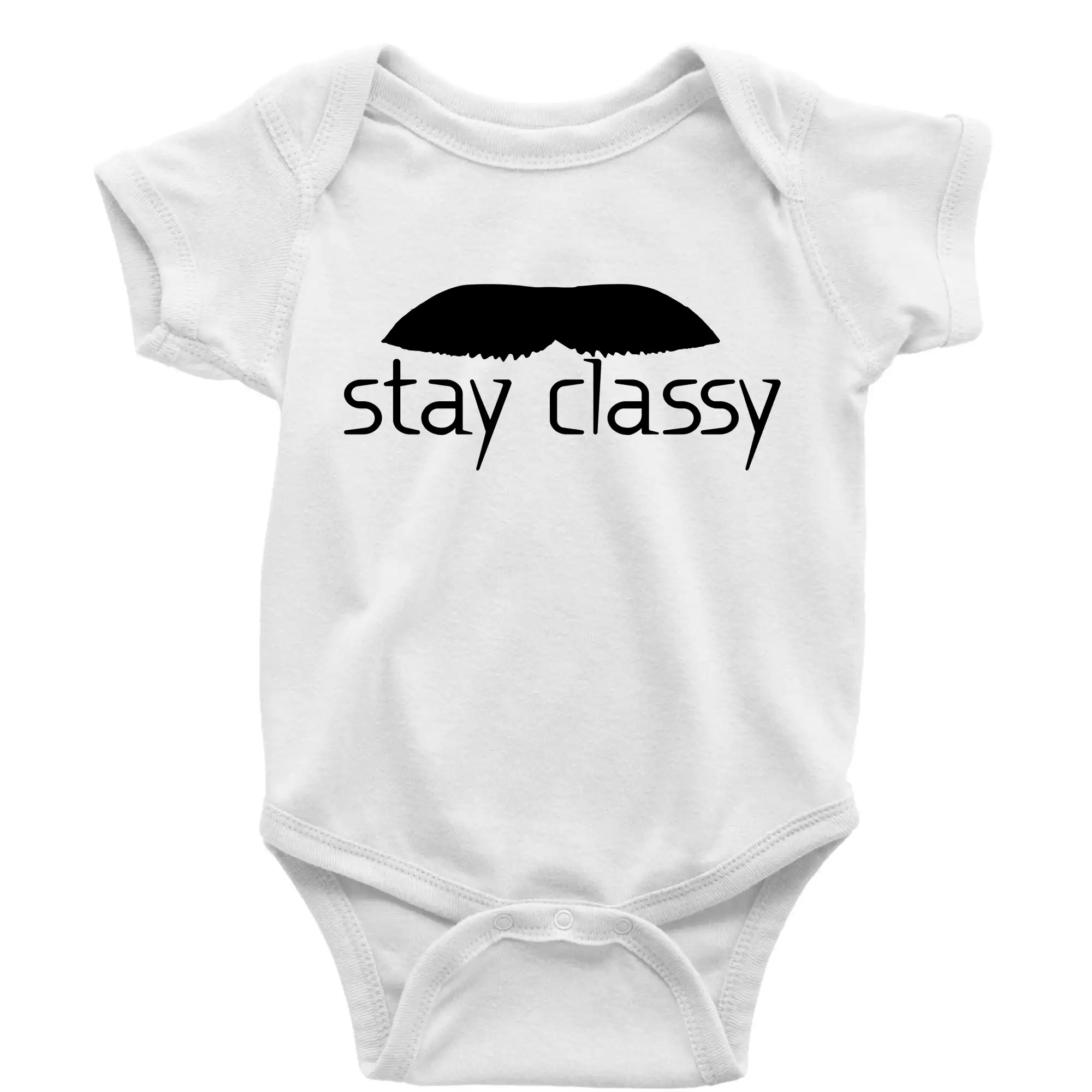 Tričká s fúzikmi - Stay Classy - mustache - Body dojčenské s krátkym rukávom