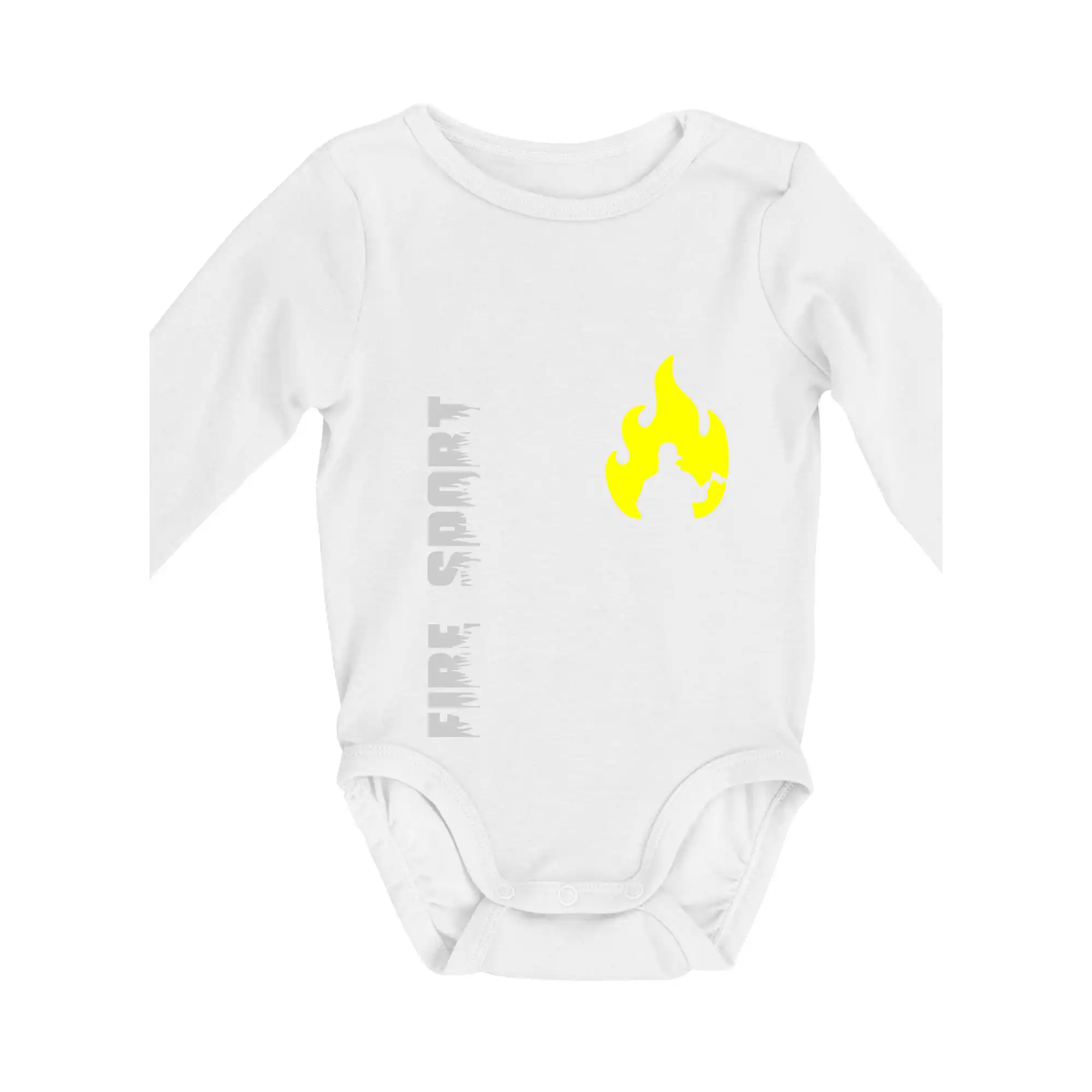 Originálne tričká pre hasičov - DHZ - Váš názov - FLUO + Reflexná potlač - Body dojčenské s dlhým rukávom