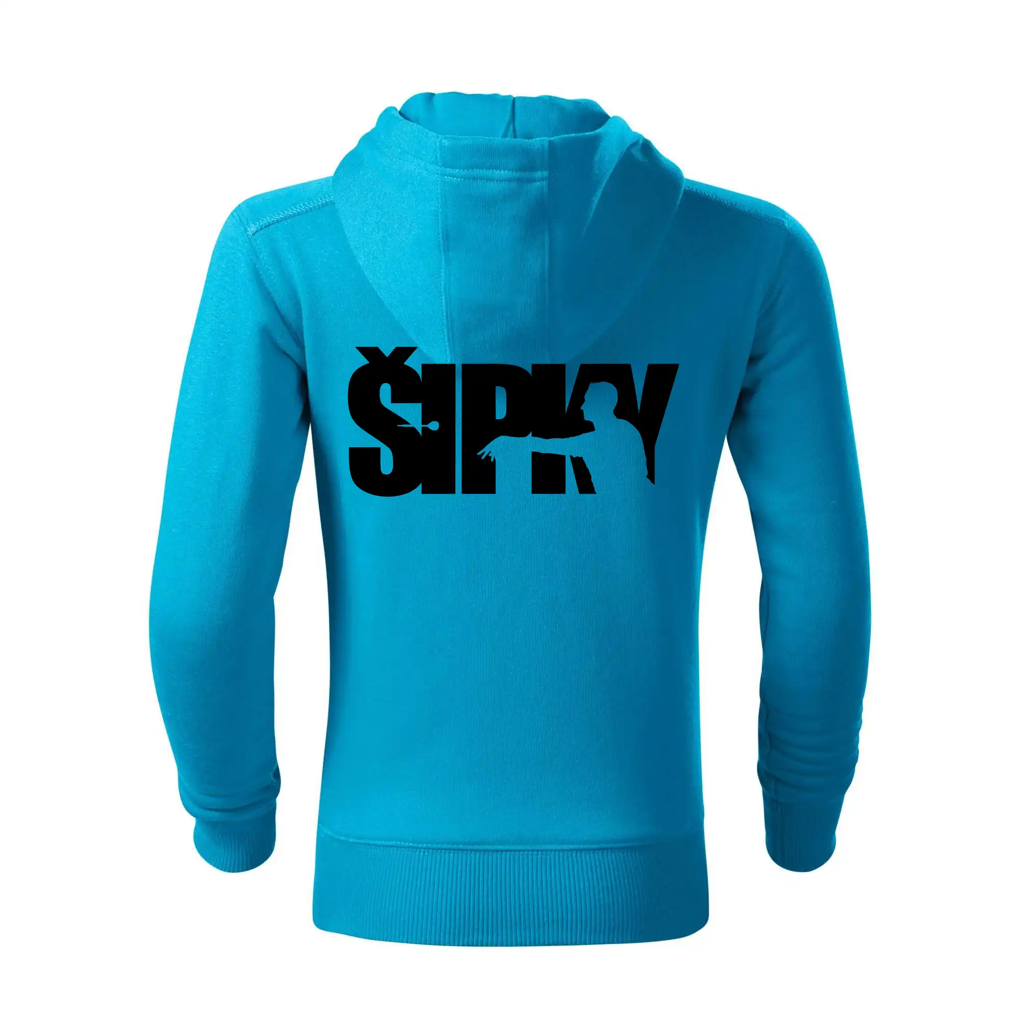 Šipky - nápis se šipkařem