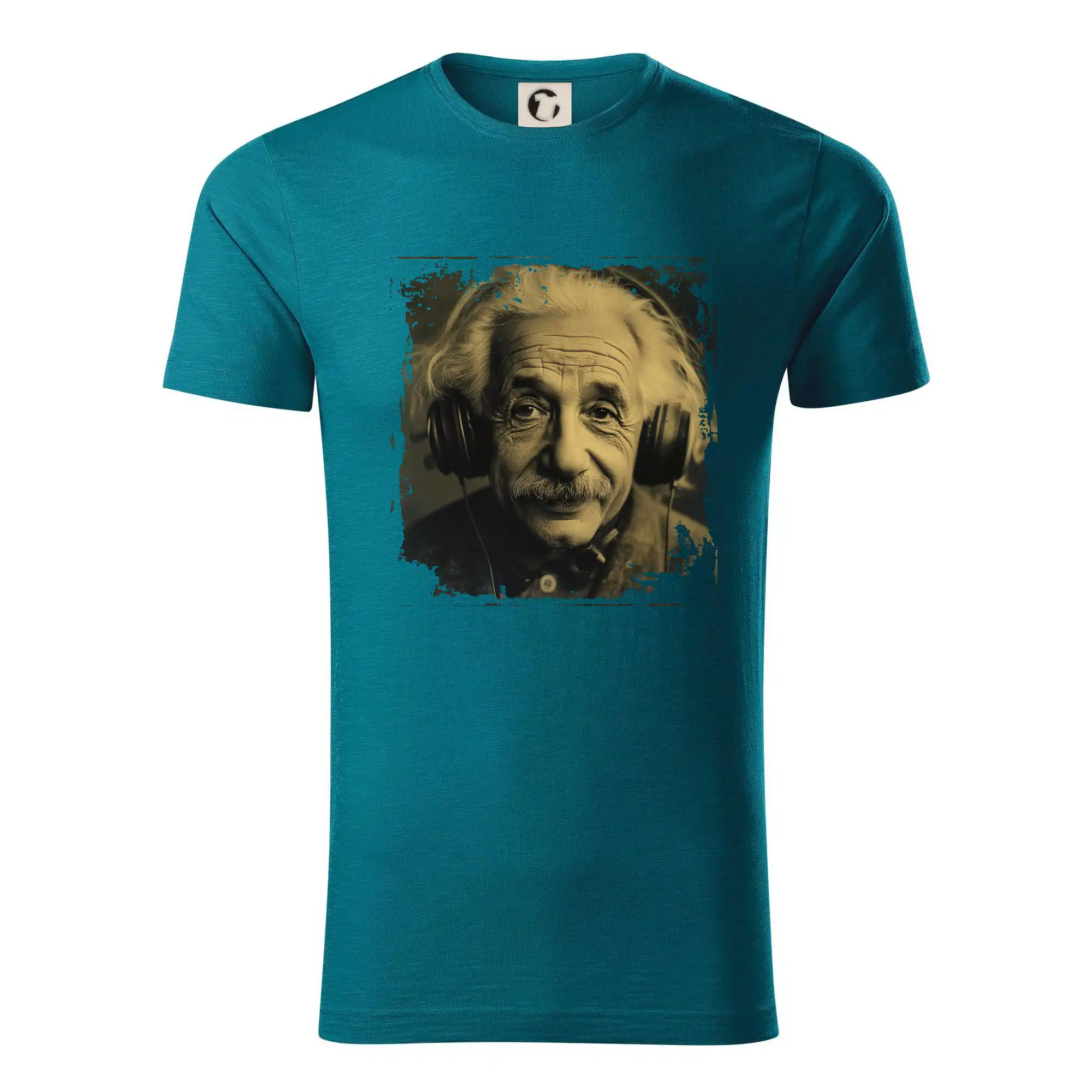 Vtipné tričká pre fyziky - Albert Einstein so slúchadlami - Tričko z organickej bavlny