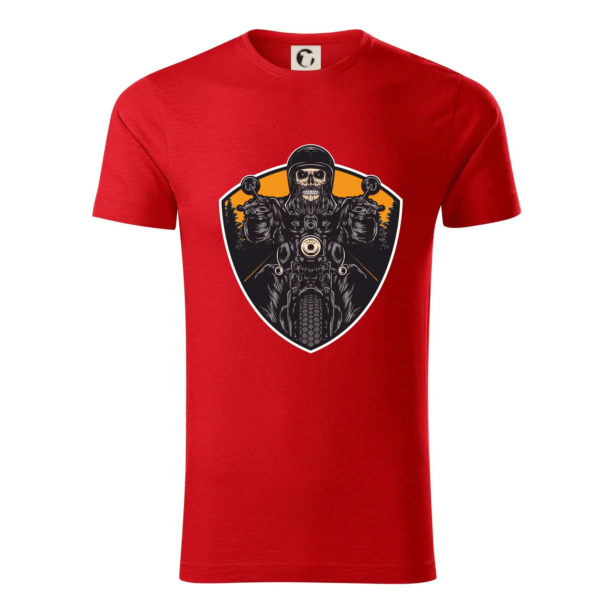 Tričká pre motorkárov¨ - Road runner lebka - Tričko z organickej bavlny