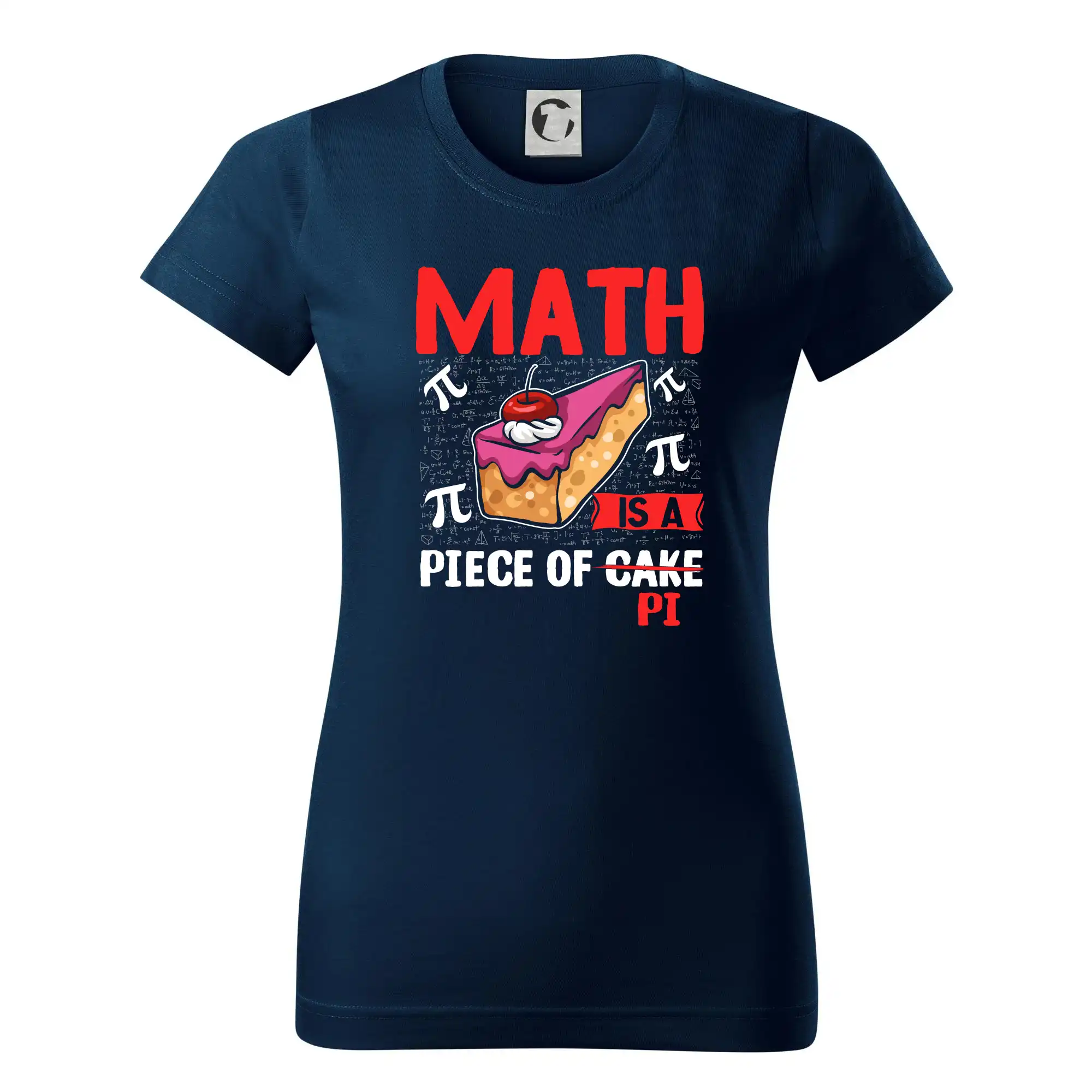 Vtipné tričká pre matematiky - Math piece of pi - Dámske tričko basic - ľahko voľnejšie a dlhšie