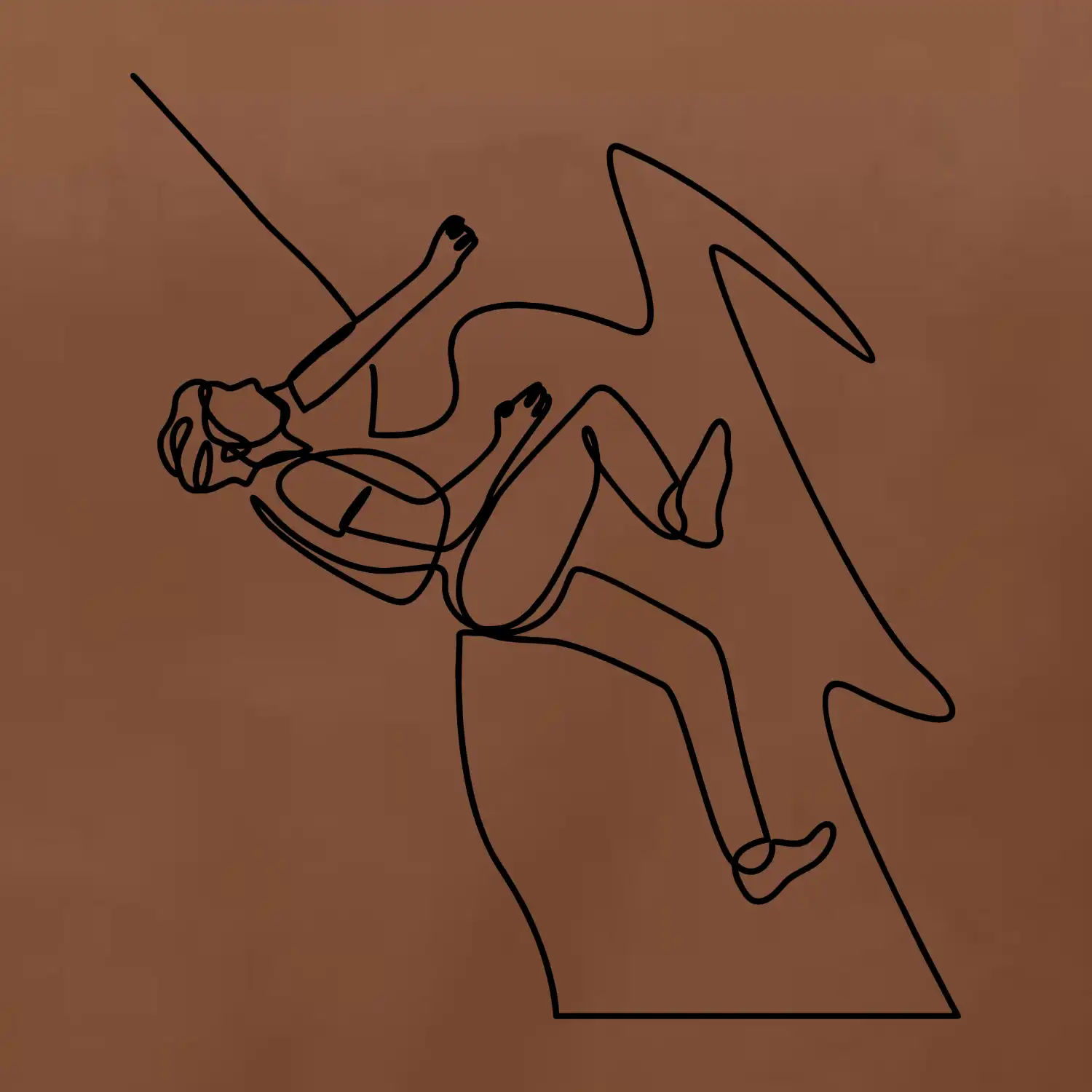 Lezec na skále jedním tahem