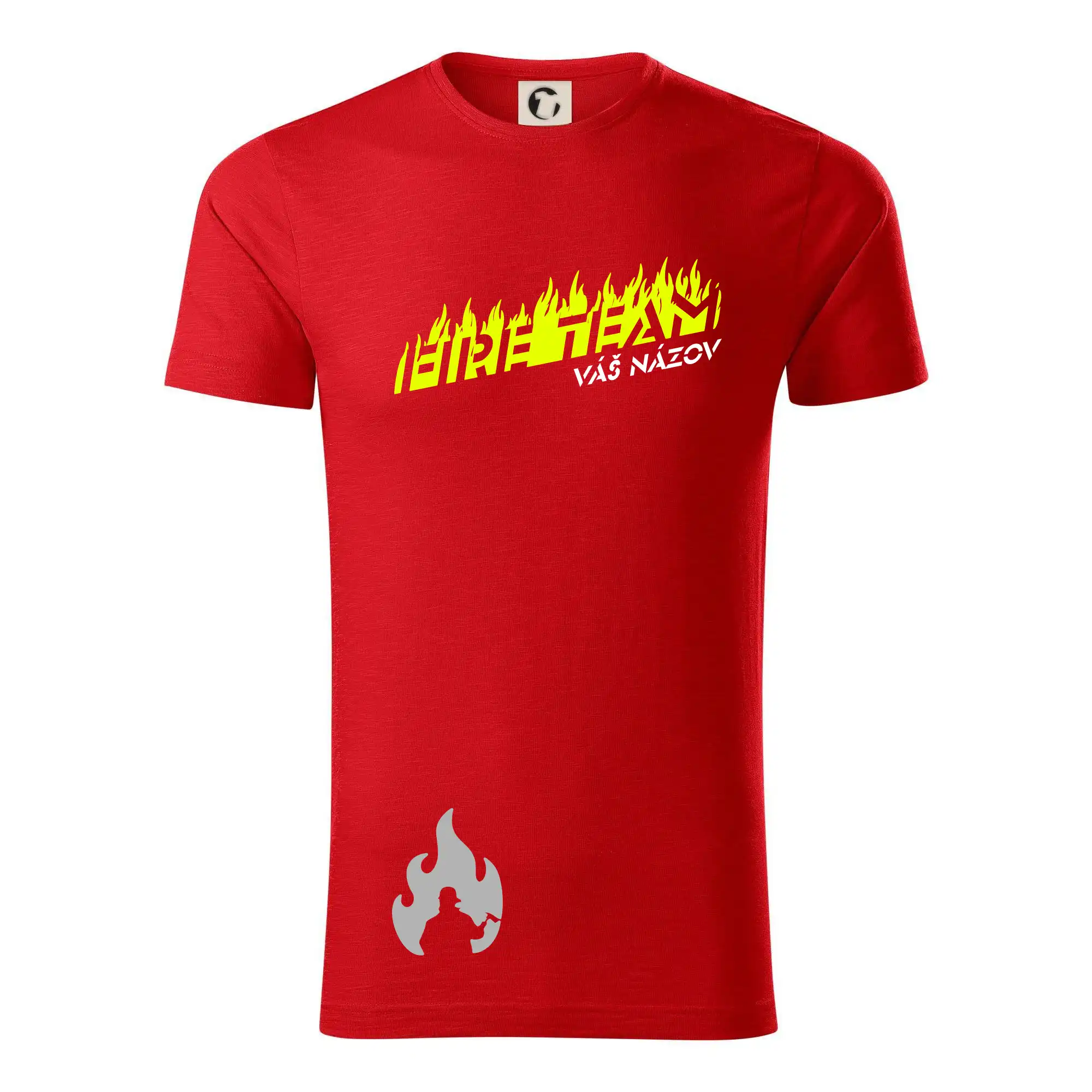 Originálne tričká pre hasičov - Fireteam - oheň - Váš názov - Tričko z organickej bavlny