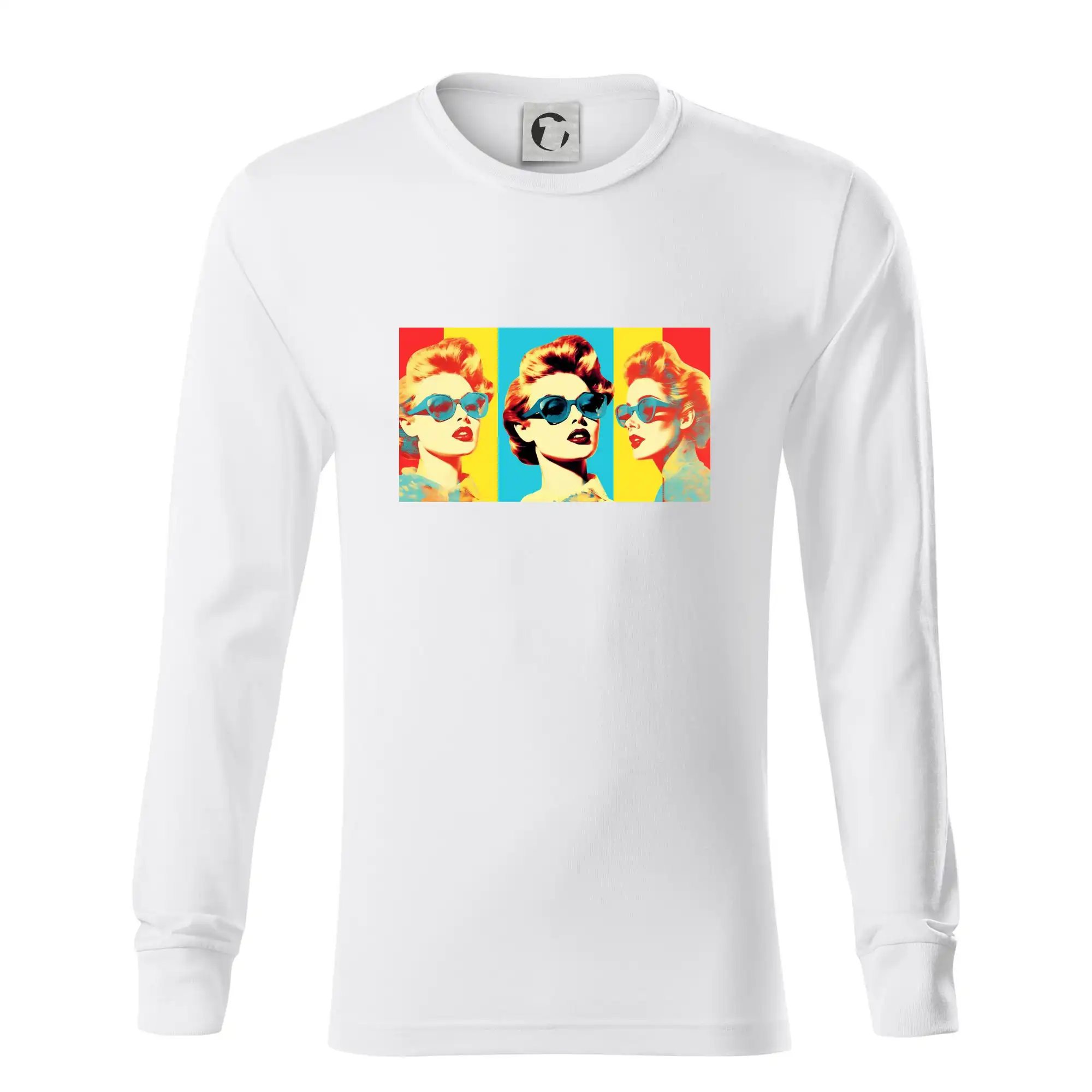 Grafické tričká - Koláž retro ženy - Tričko s dlhým rukávom LS R05