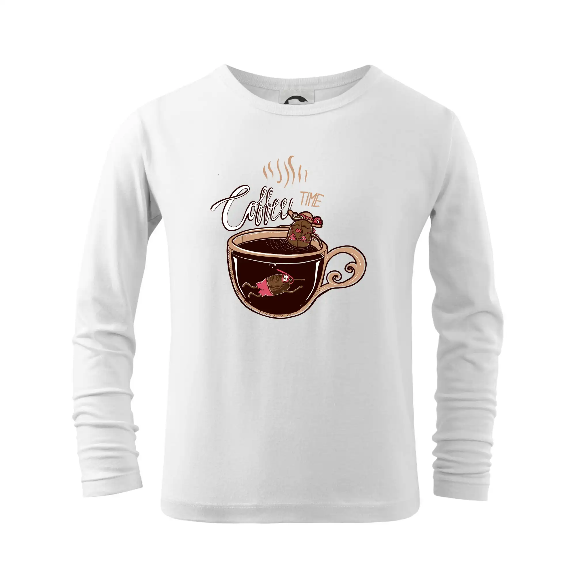 Motívy pre baristu a milovníkov kávy - Coffee time bath (Pecka design) - Tričko detské Long Sleeve