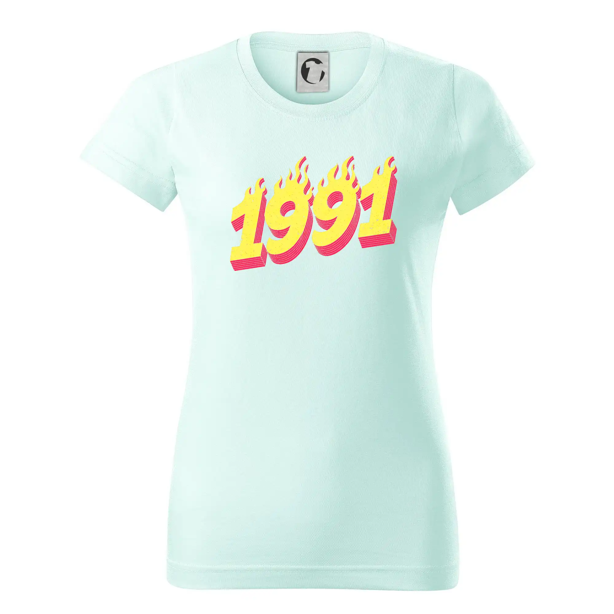 Trička s ročníkom 1991 - Narodeniny v ohni 1991 - Dámske tričko basic - ľahko voľnejšie a dlhšie