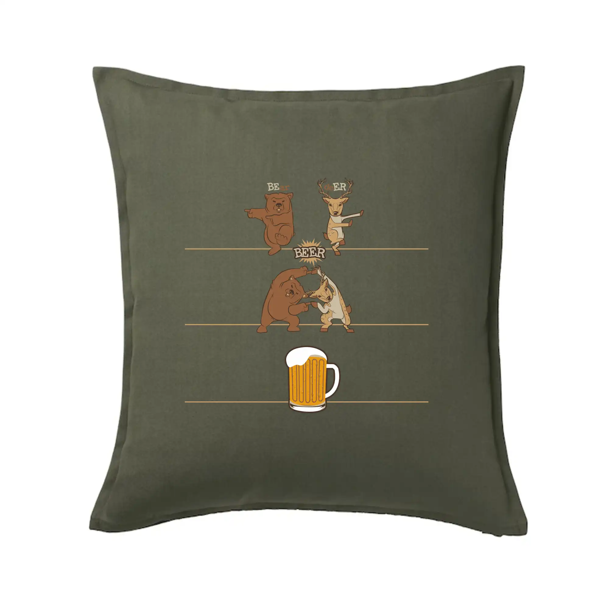 Vtipná tričká pre pivárov - Beer - BEar - deER - Vankúš 50x50