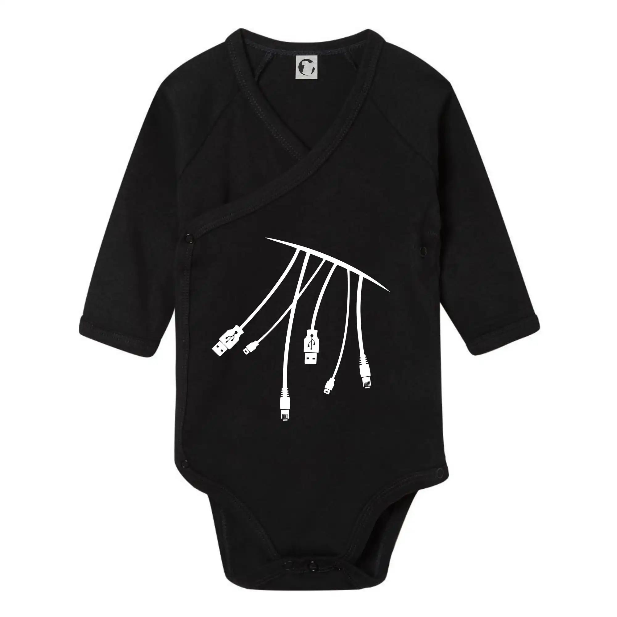 Tričká pre ajťákov - Konektory - Body zavinovacie s dlhým rukávom