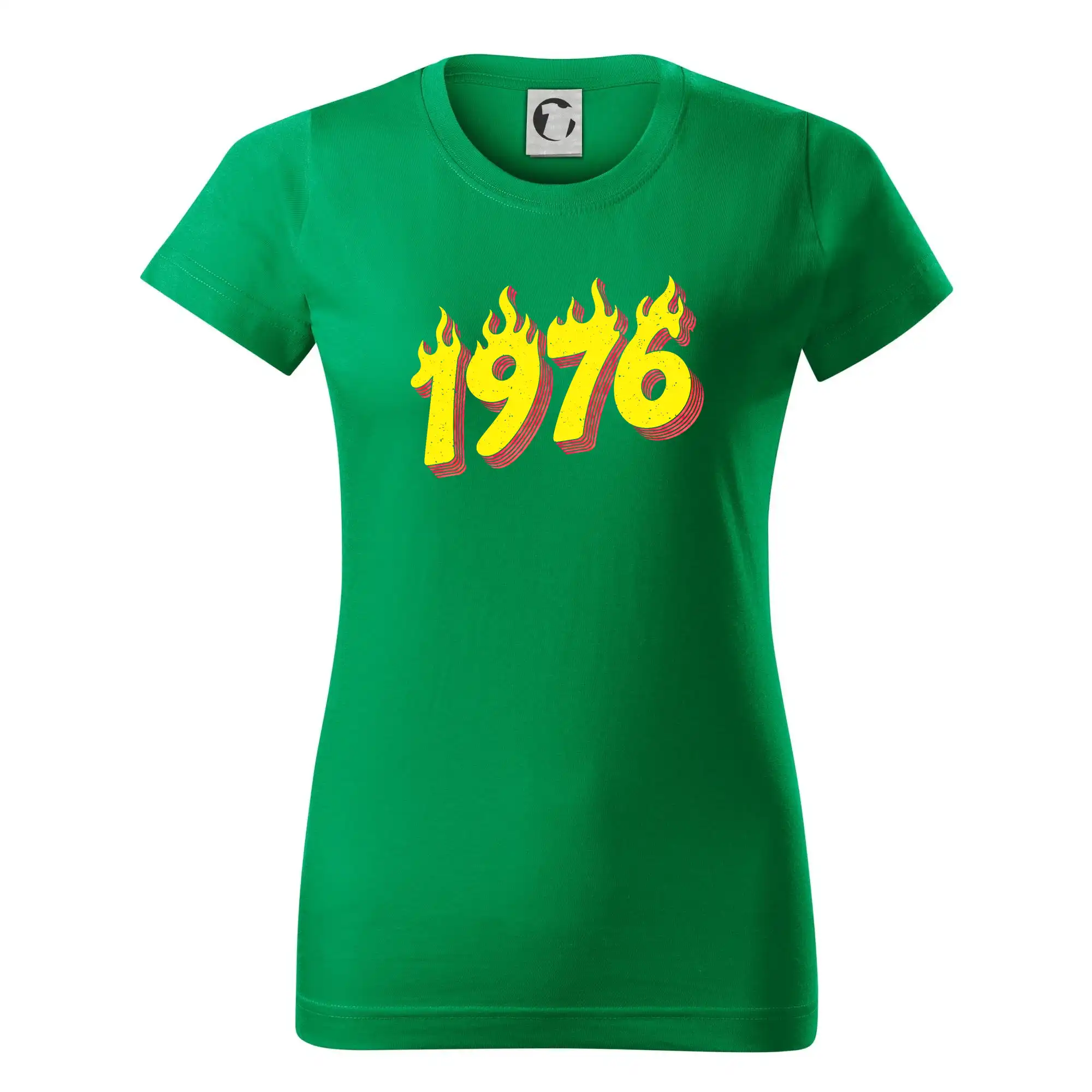 Trička s ročníkom 1976 - Narodeniny v ohni 1976 - Dámske tričko basic - ľahko voľnejšie a dlhšie