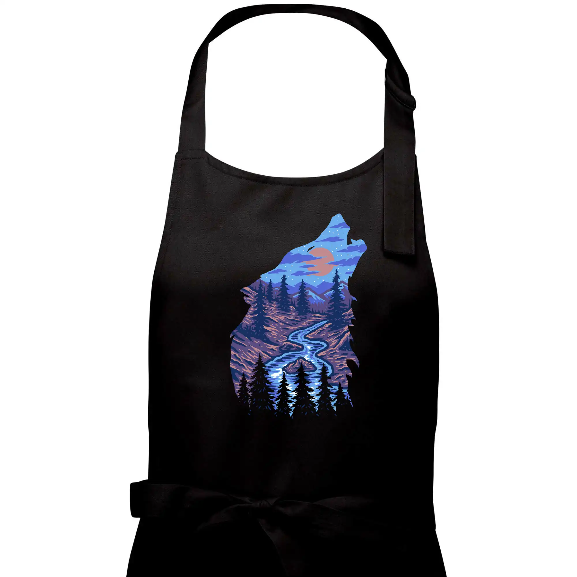 Obrys hlava vlka v noci