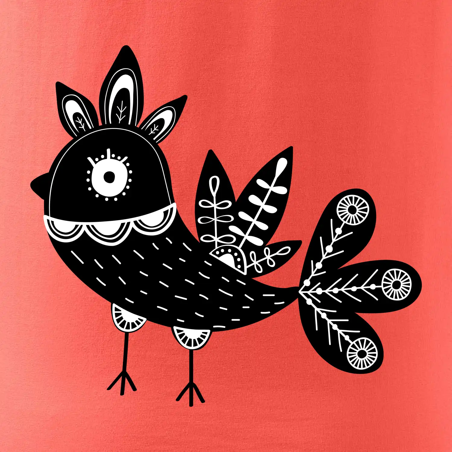 Ptáček černobílý folklór