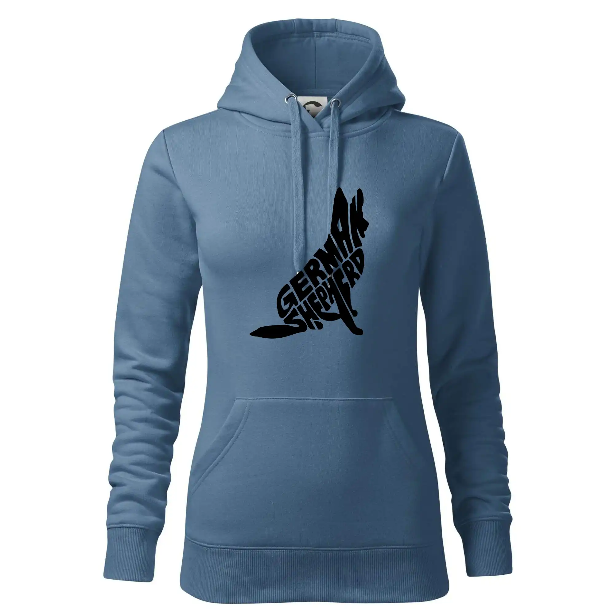 Německý ovčák sedící napis