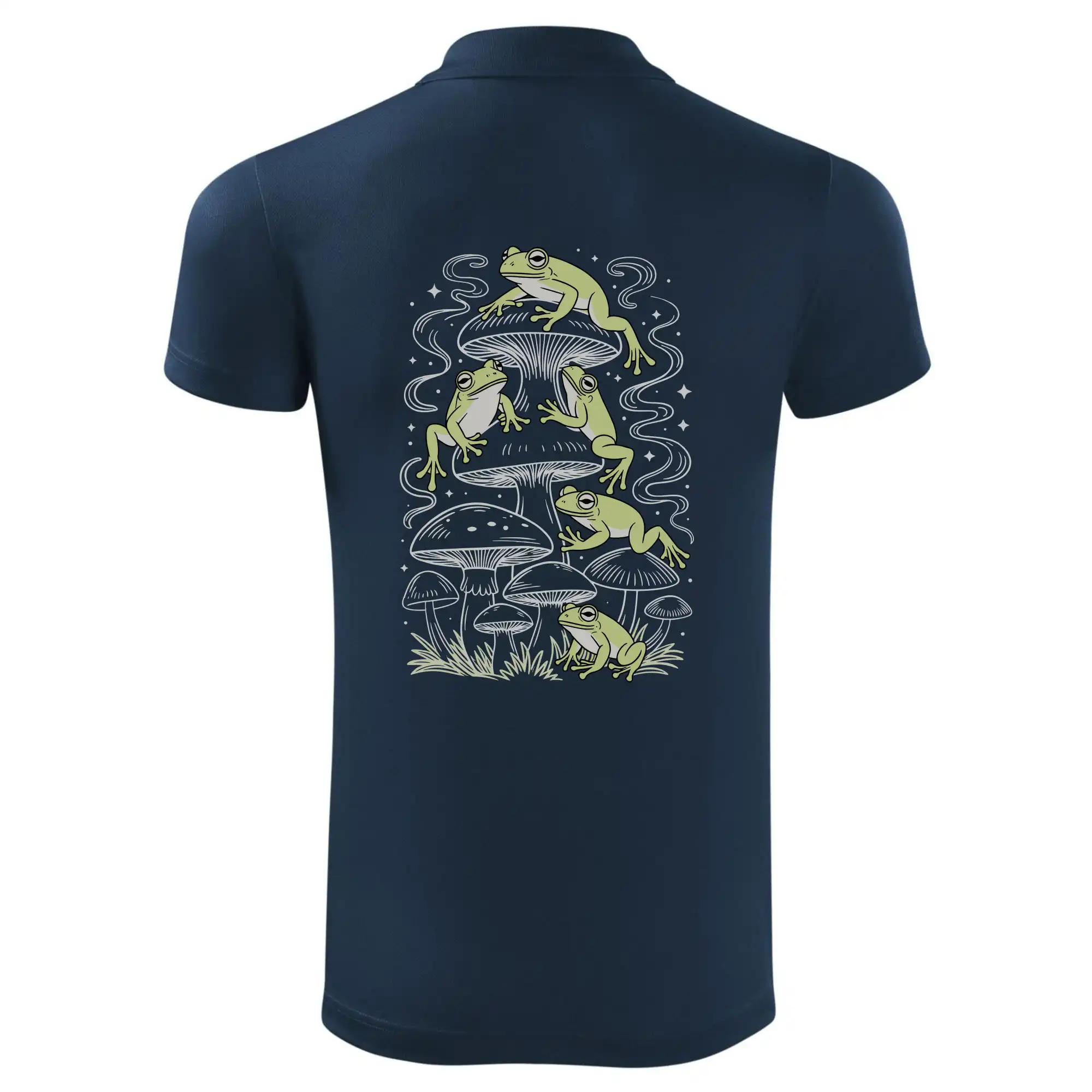 Goblincore frogs and various mushrooms