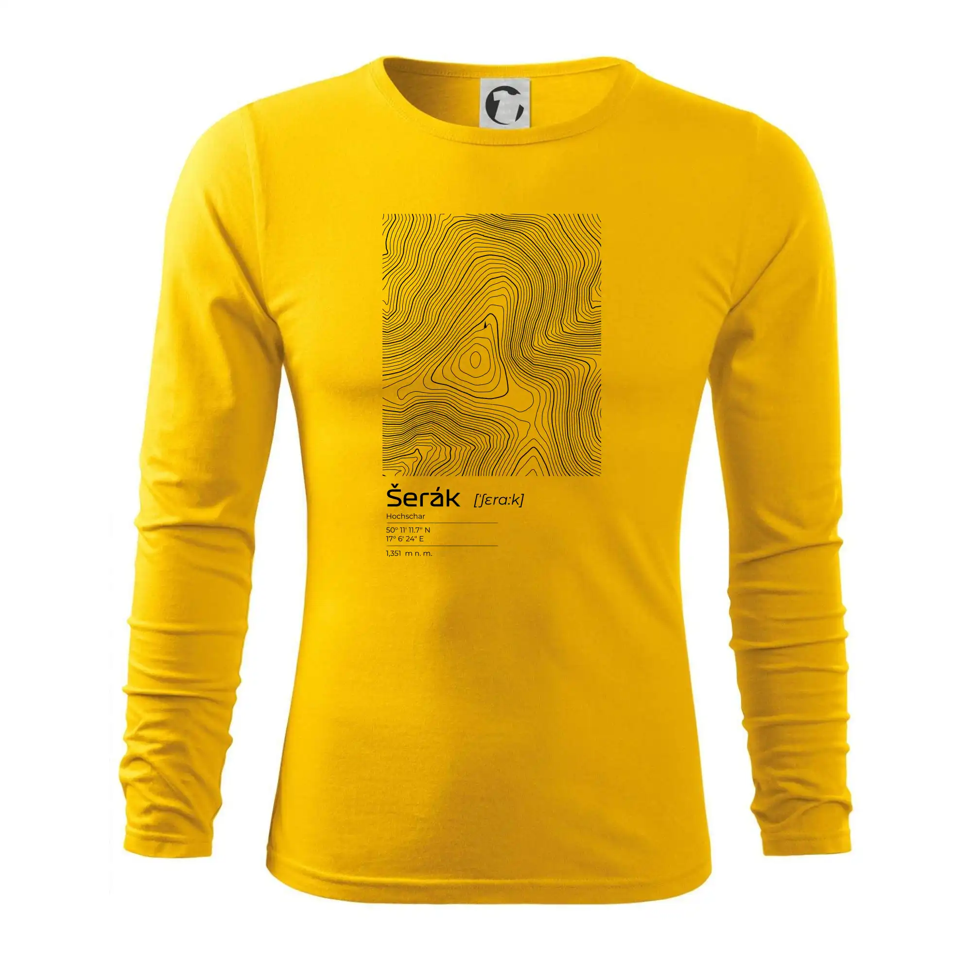 Šerák - vrstevnice v obdélníku