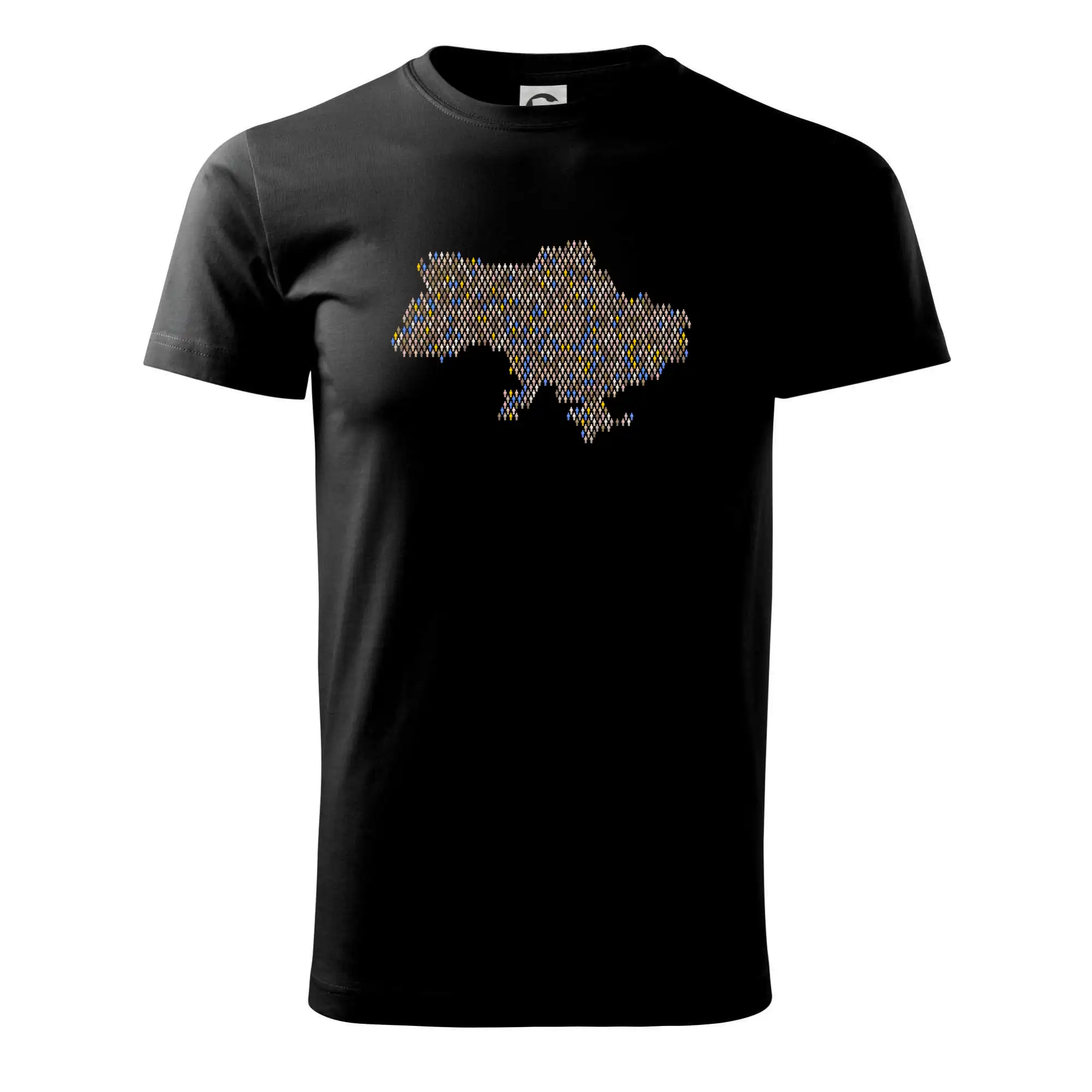 Tričká s vlajkou ukrajiny - Mapa Ukrajiny panáčikovia - Tričko extra veľké  (5-8XL)