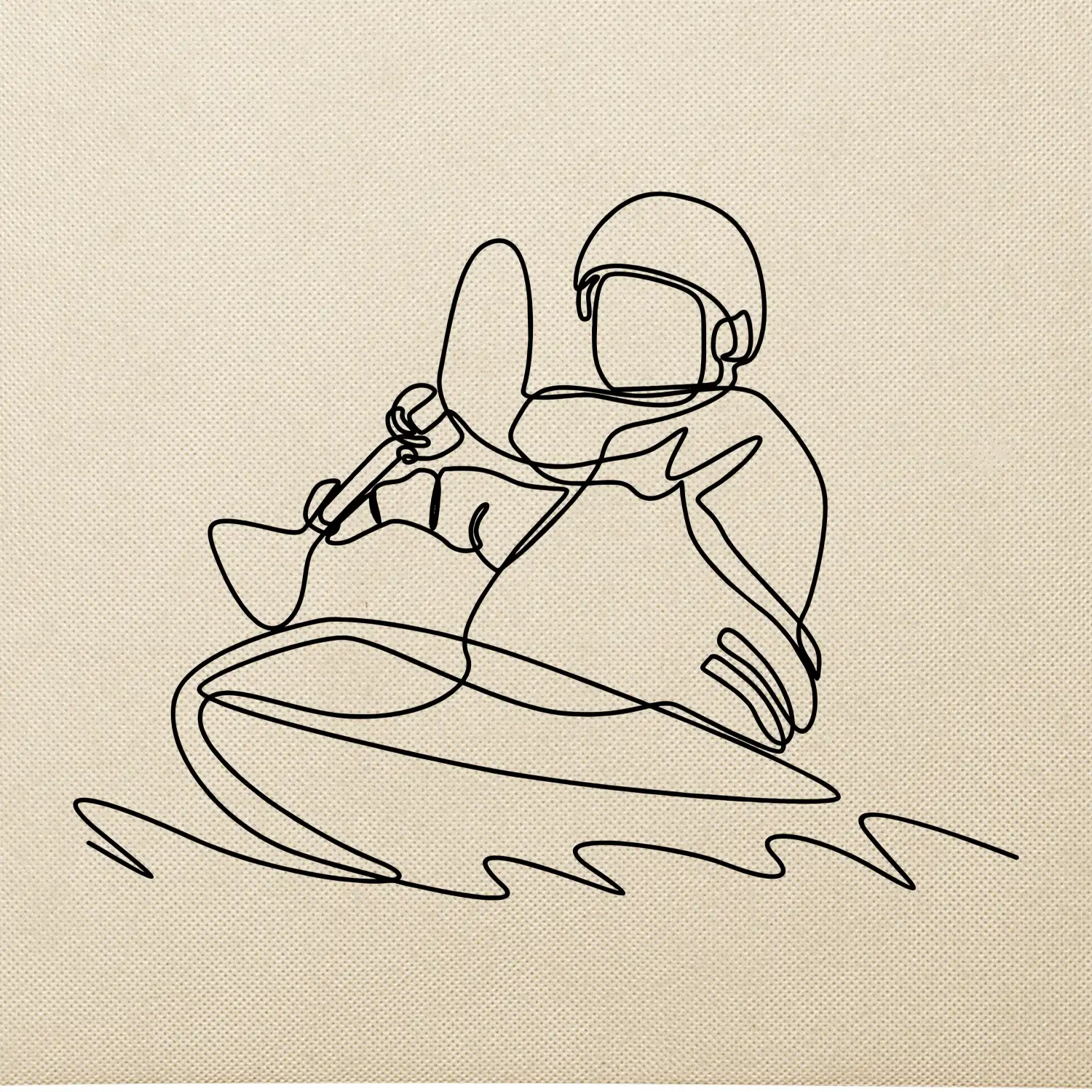 Kajak na vodě jedním tahem