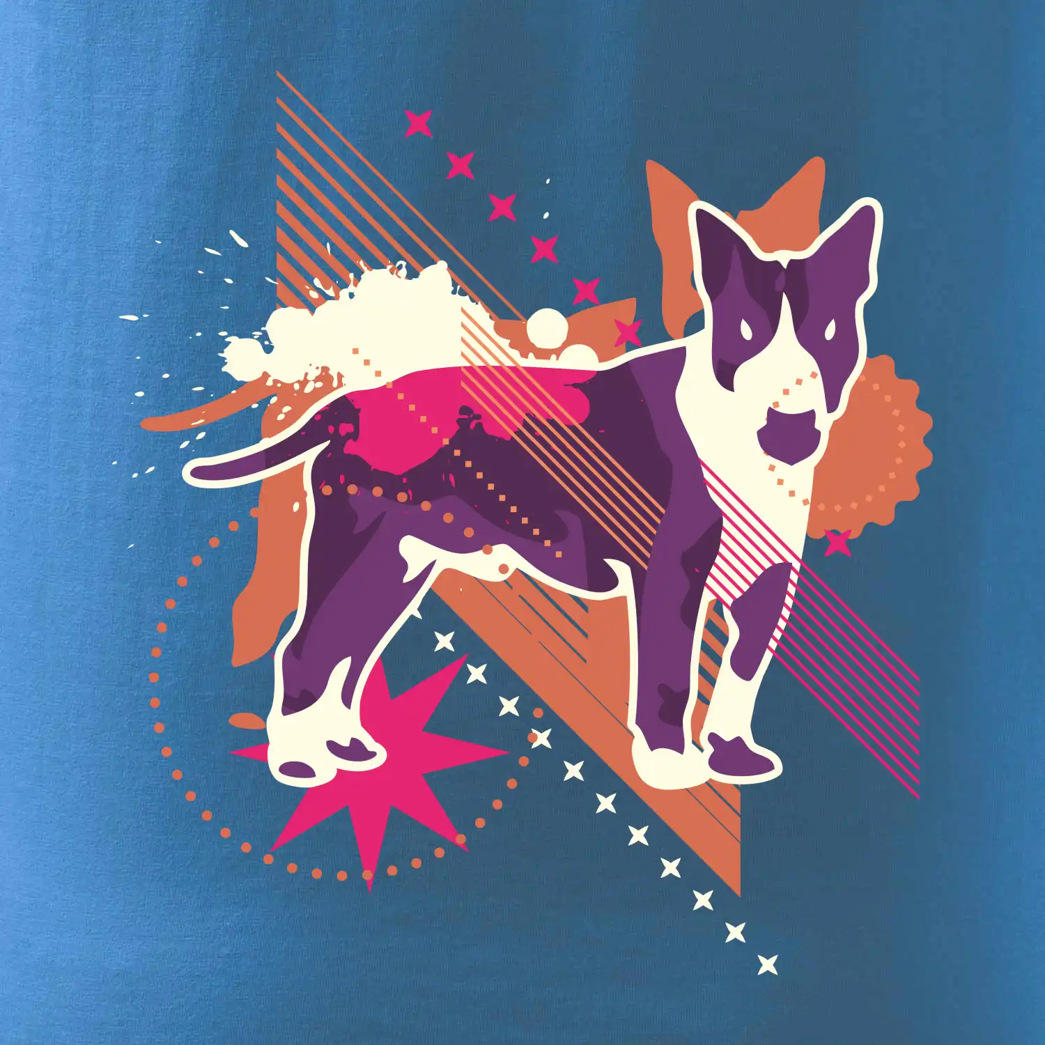 Pes abstrakce fialový