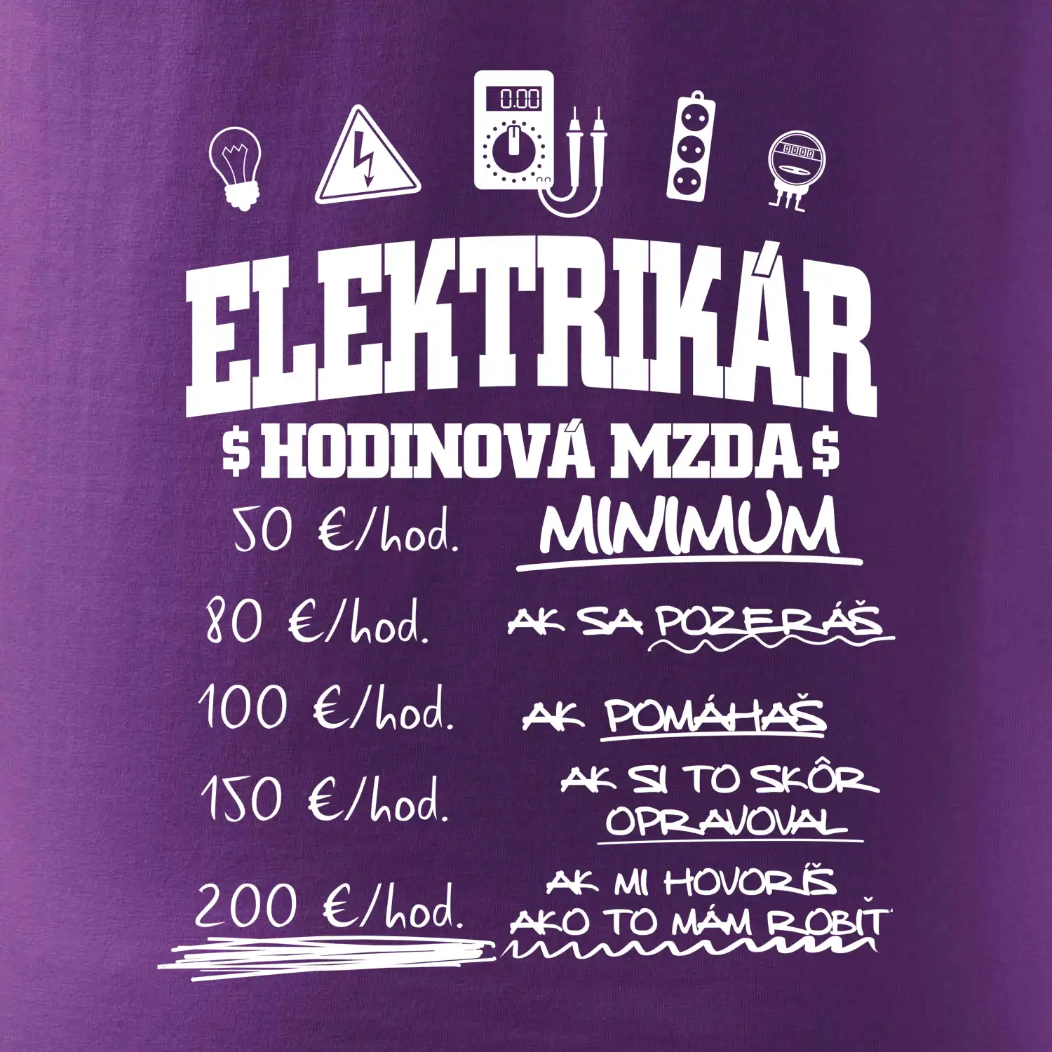 Hodinová mzda elektrikár SK