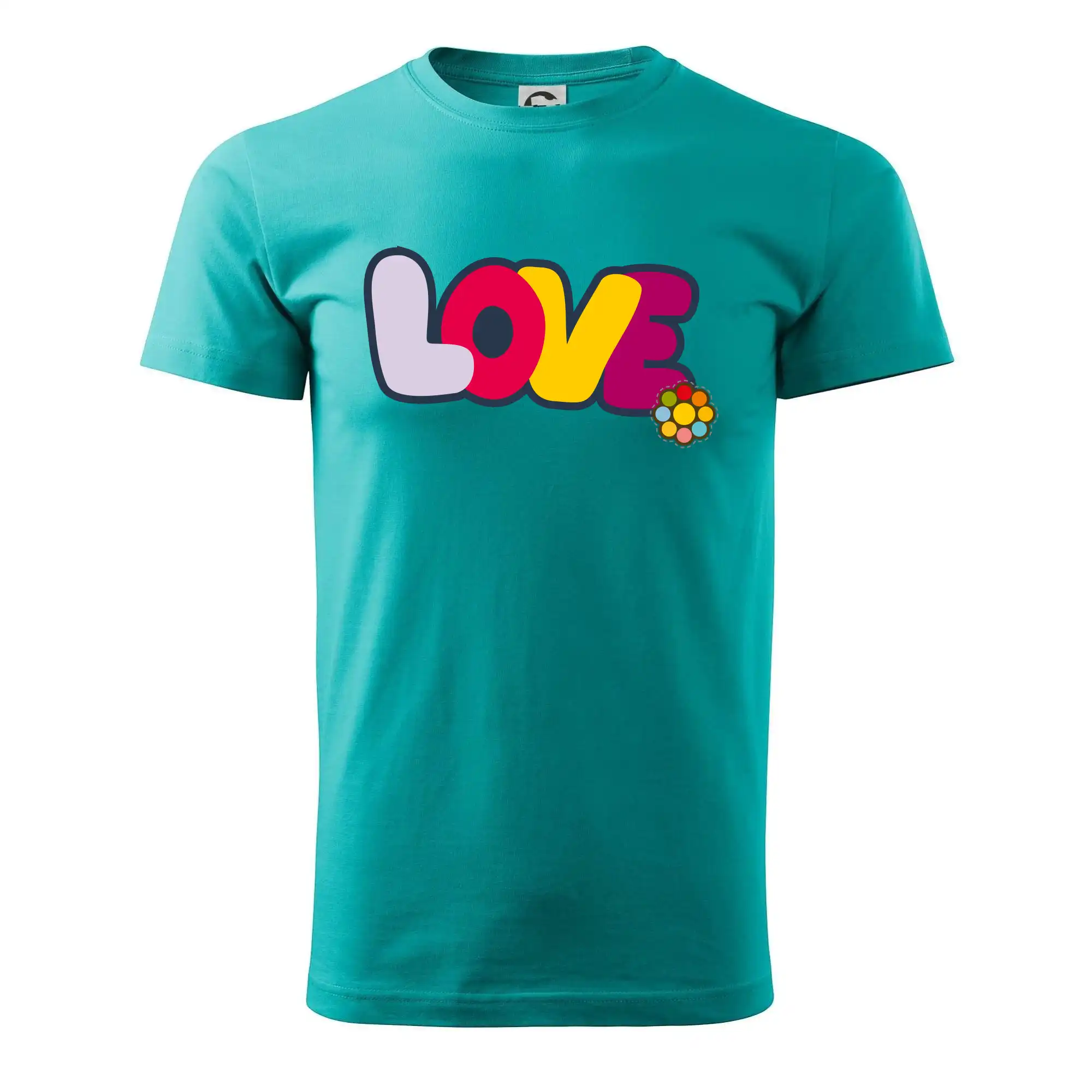 Love nápis s květinou