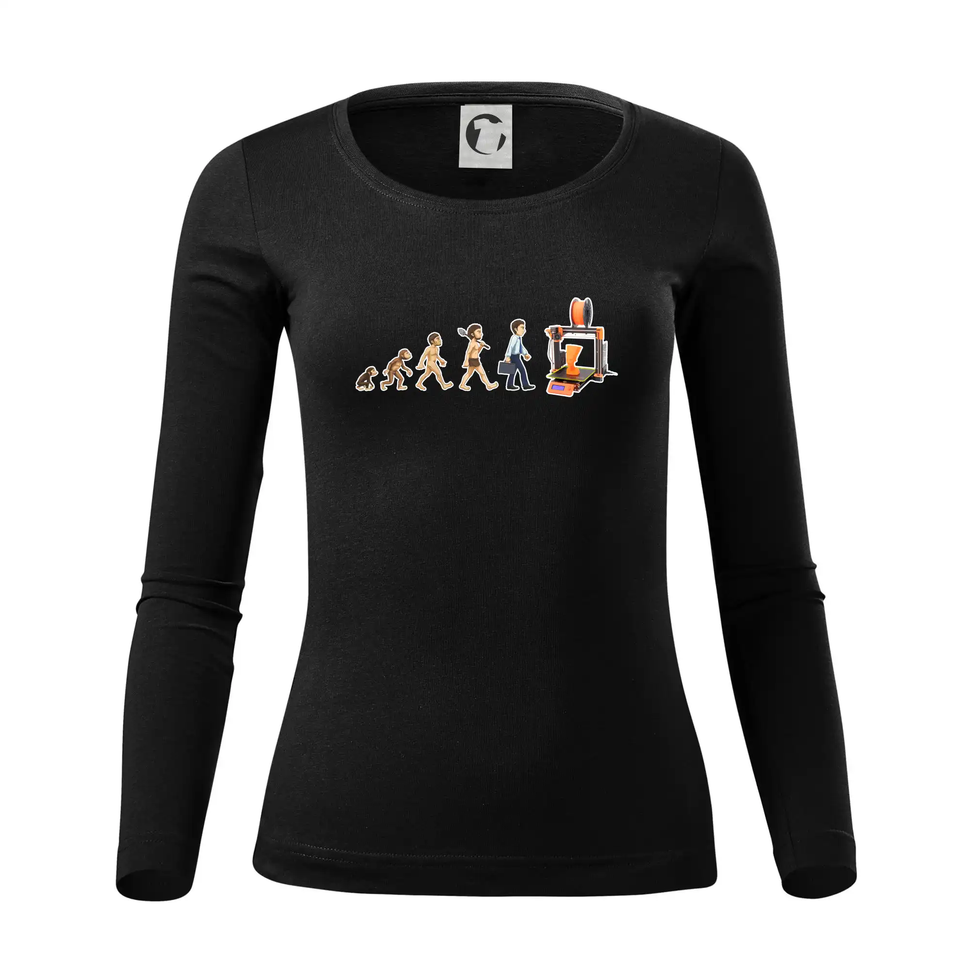 Tričká pre ajťákov - Evolúcia 3D tlač - Dámske tričko FIT-T LS - zužené