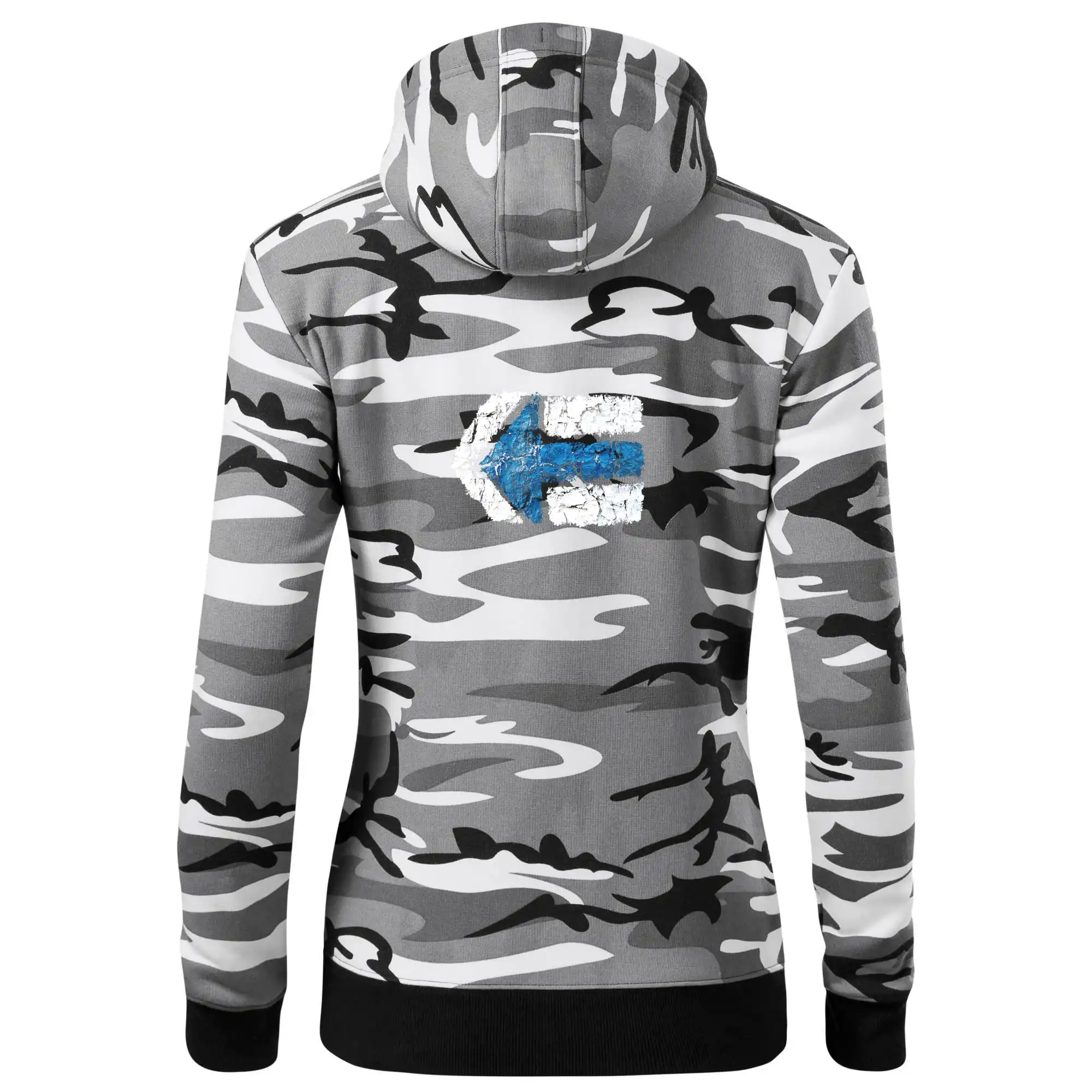 Trička na kempovanie - Párová turistická značka modrá - Mikina dámska trendy zipper s kapucňou