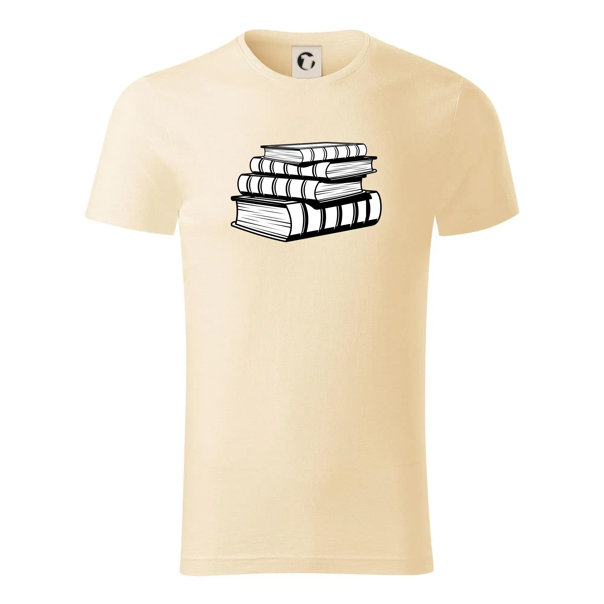 Tričká s motívom kníh pre milovníkov čítania a vône papiera - Knihy čiernobiele na sebe - Tričko z organickej bavlny