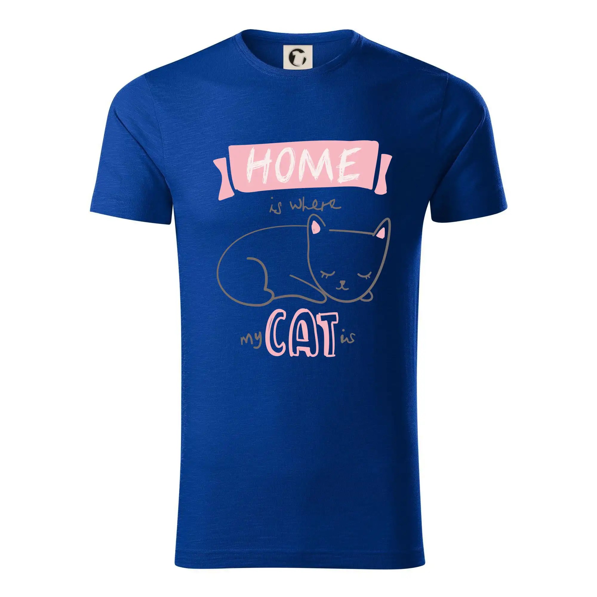 Vtipná tričká s mačkou - Home is where my cat is - Tričko z organickej bavlny