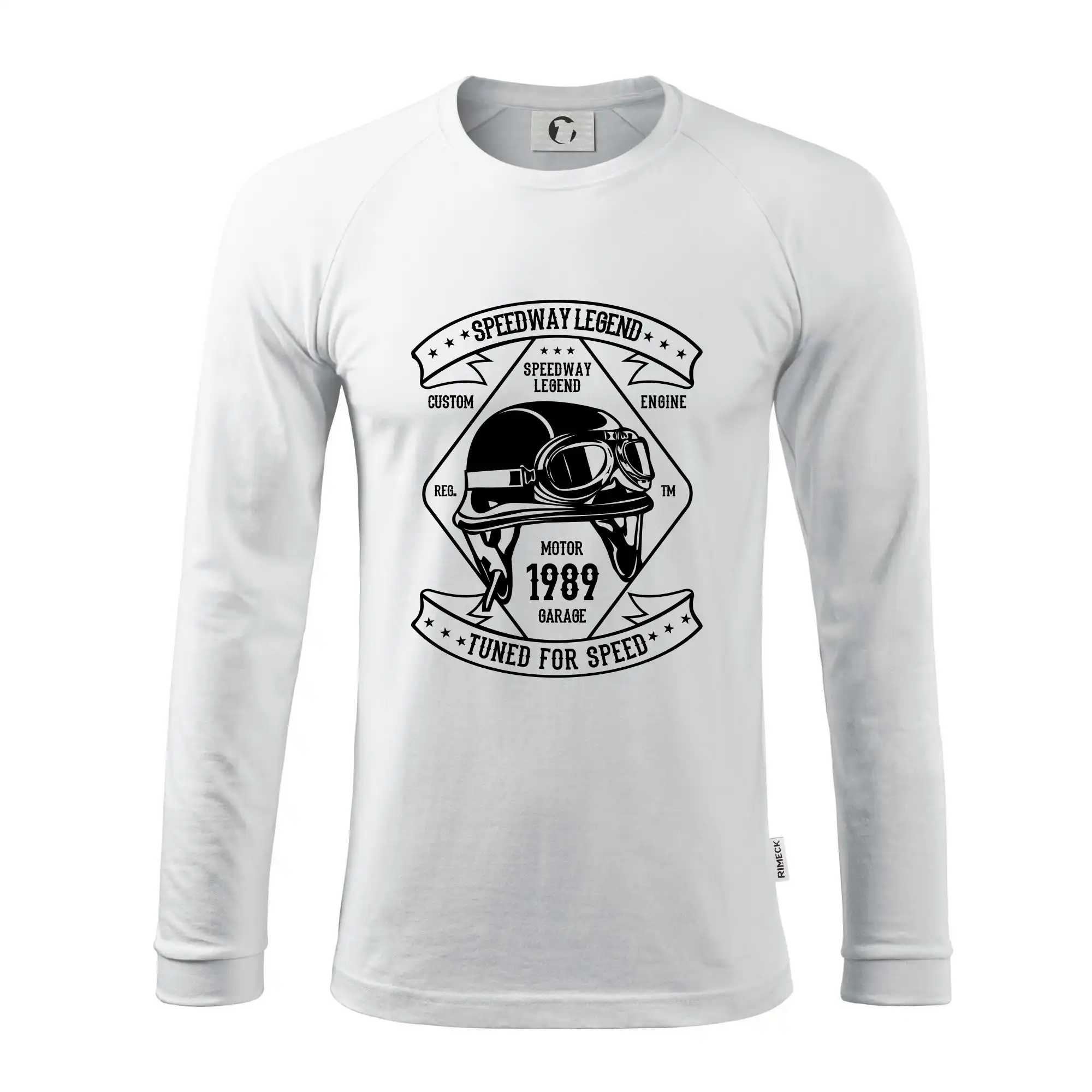 Tričká a mikiny s potlačou motoriek – pre pravých motorkárov - Speedway Legend Helmet - Pánske tričko s dlhým rukávom LS130