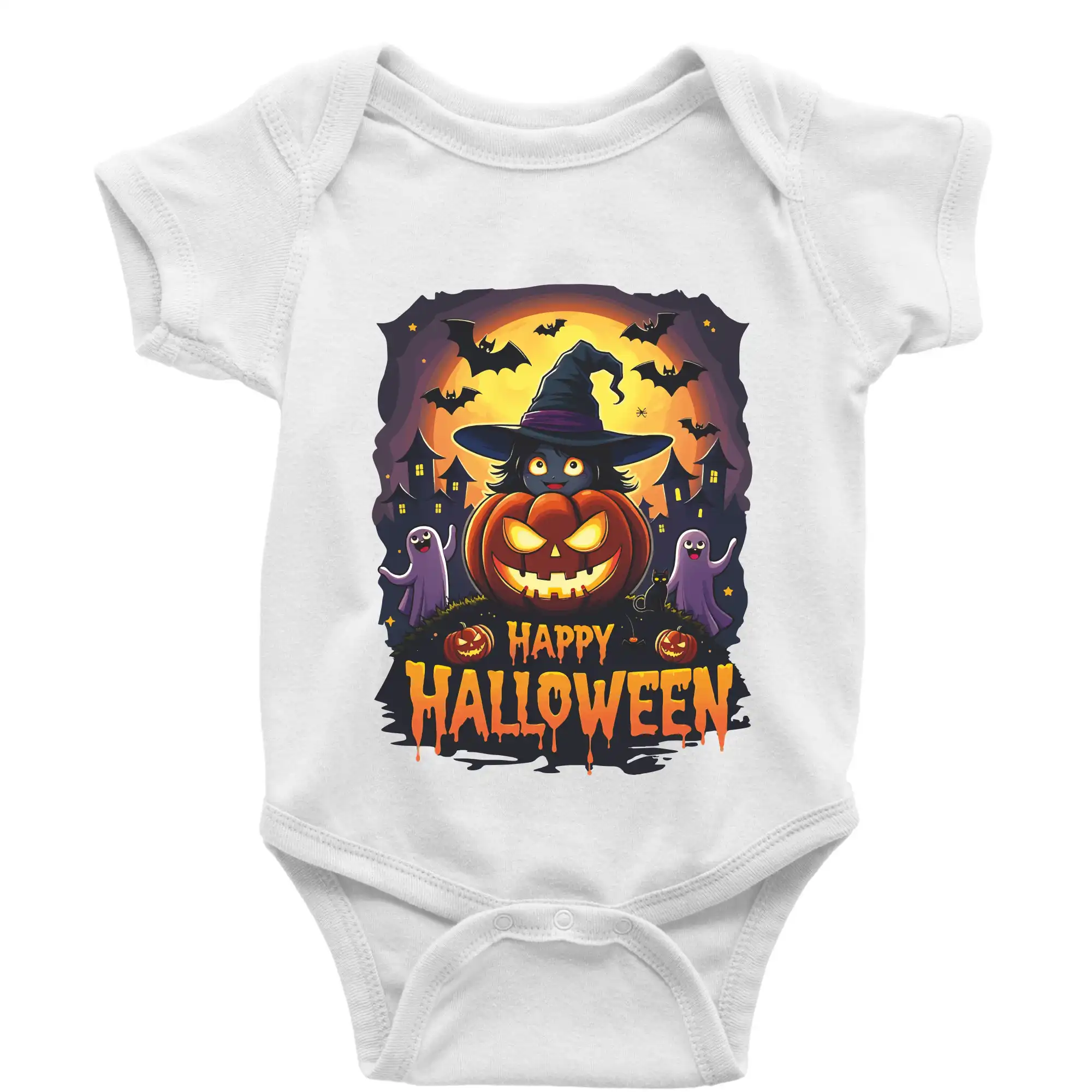 Grafické tričká - Happy Halloween - Body dojčenské s krátkym rukávom