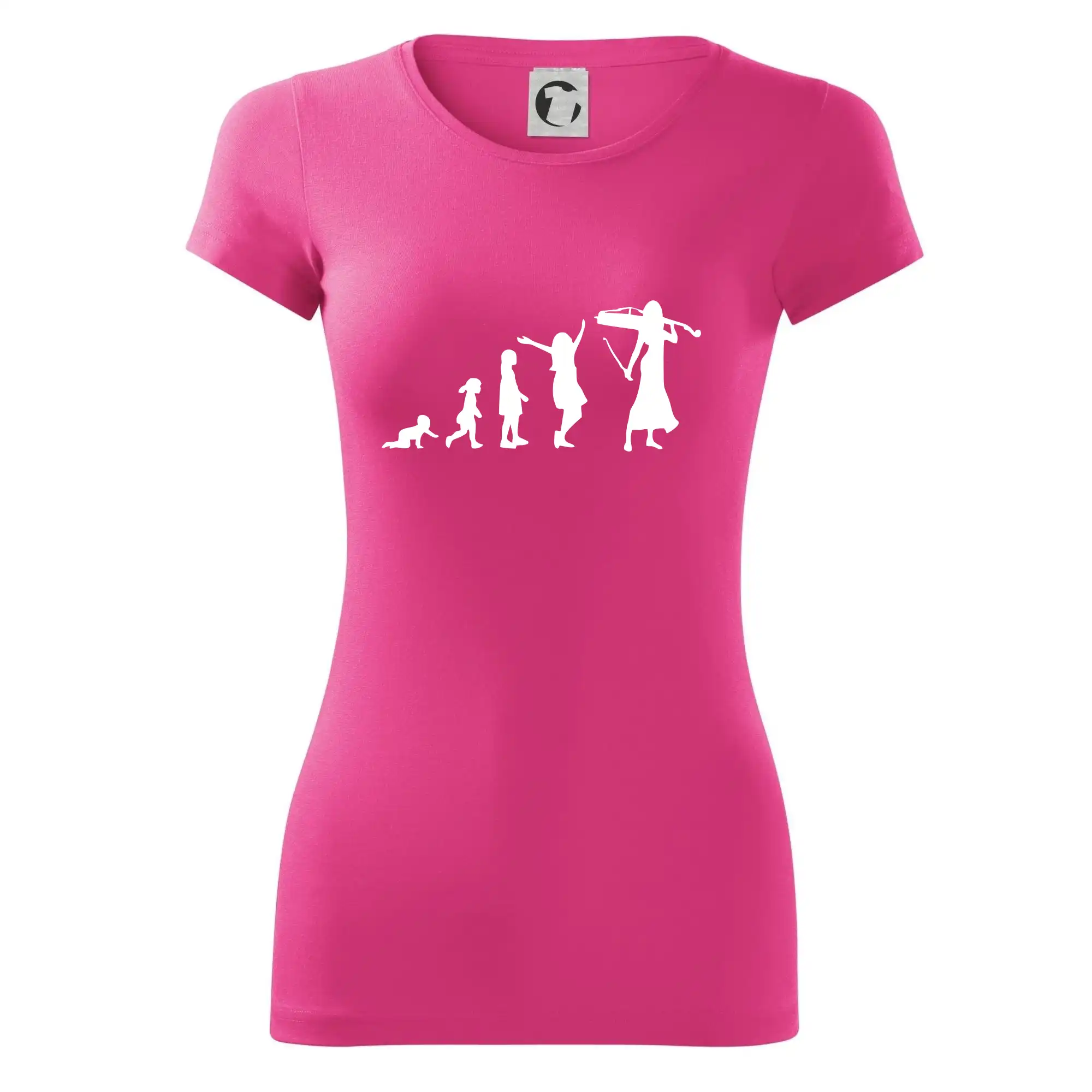 Tričká s potlačou evolúcia - Evolúcia čellistka - Dámske tričko Glance - Priliehavejší strih