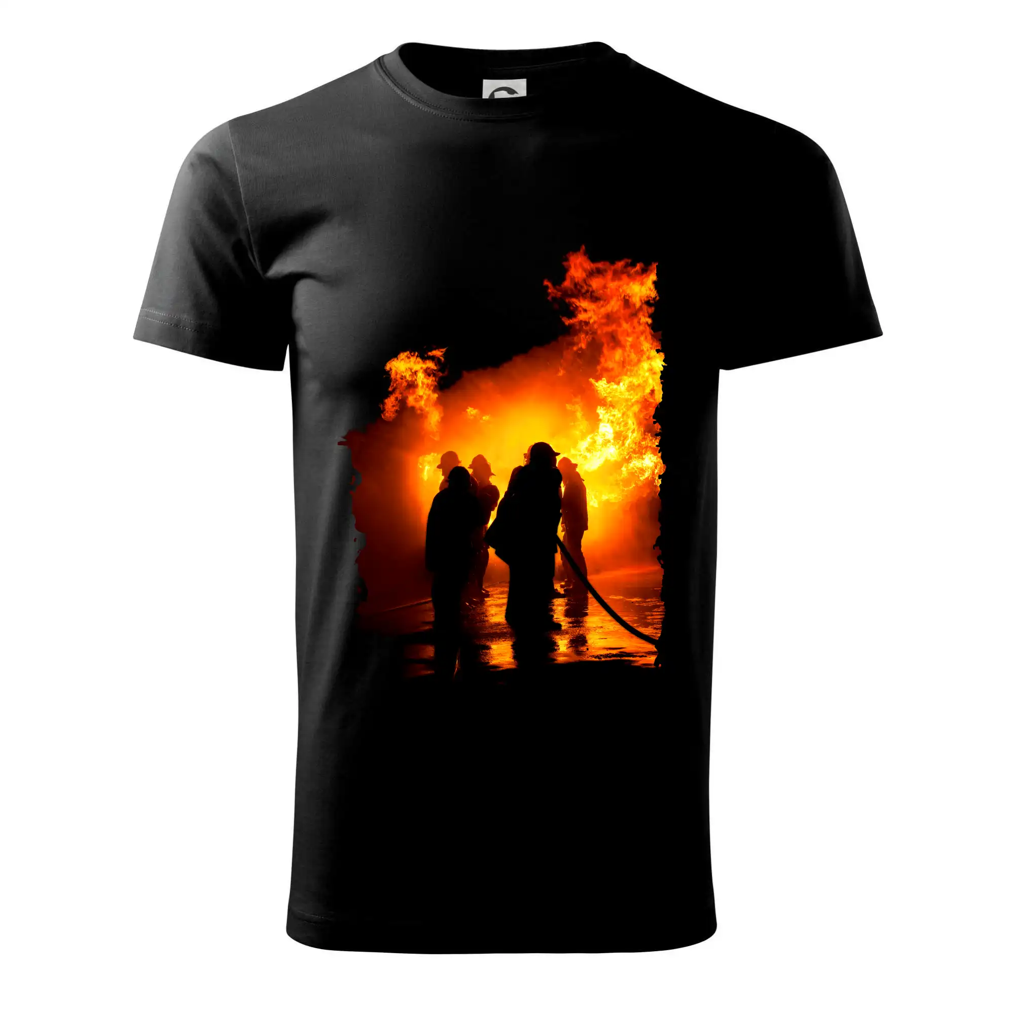 Originálne tričká pre hasičov - Hasiči pri zásahu - Pánske tričko nižšej gramáže