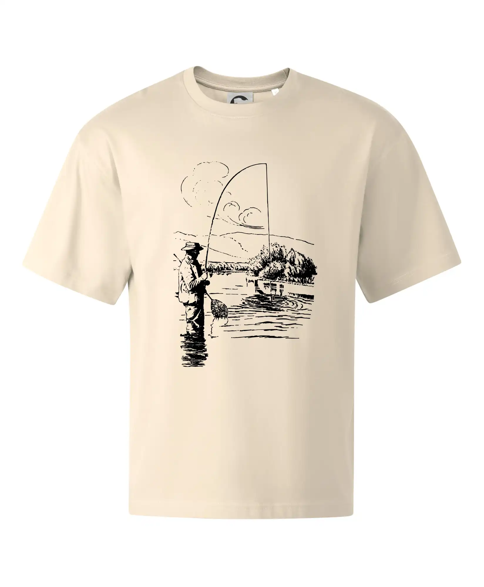 Kreslený rybár s podberákom