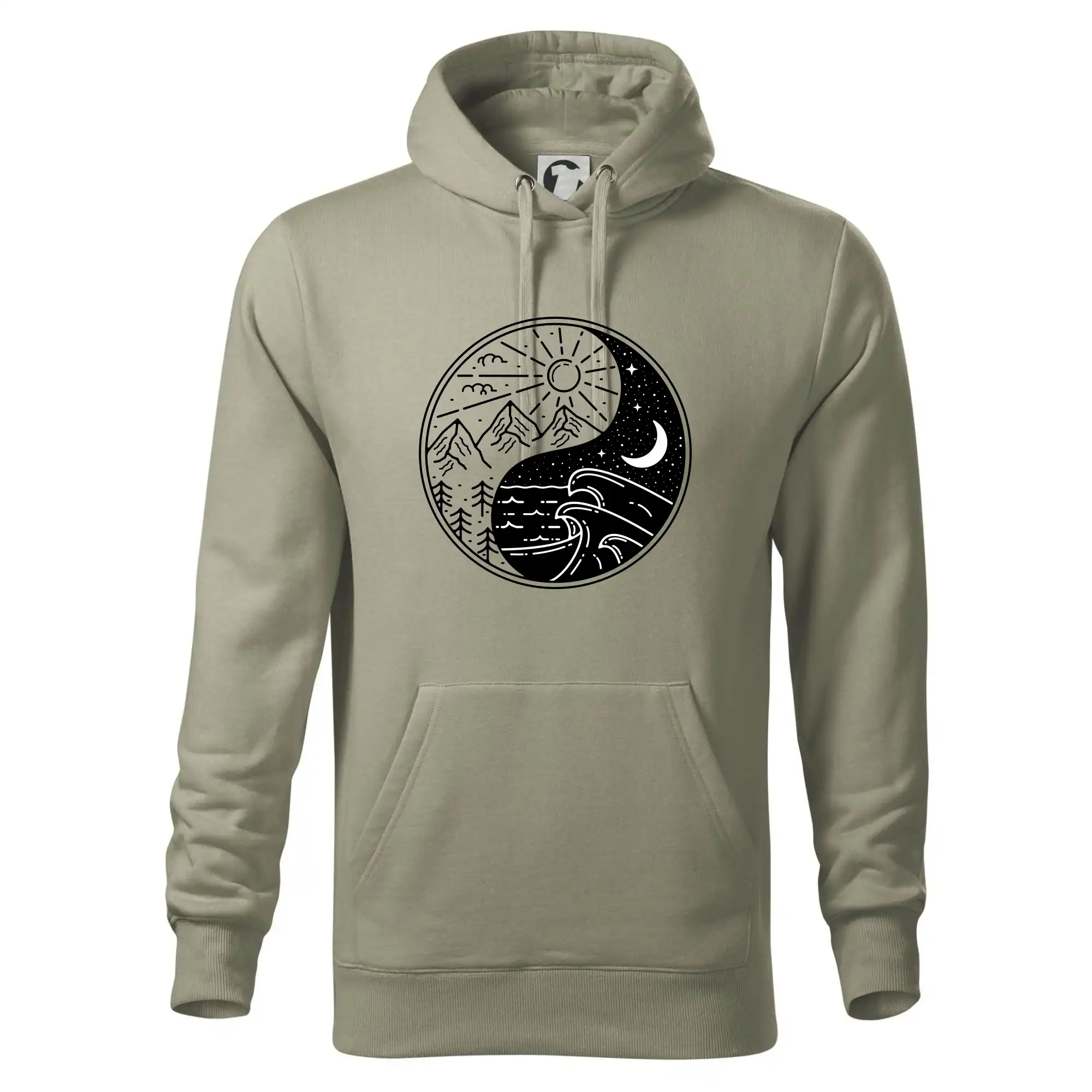 Trička pre cestovateľov - Yin & Yang hory a moře - Mikina pánska Cape s kapucňou