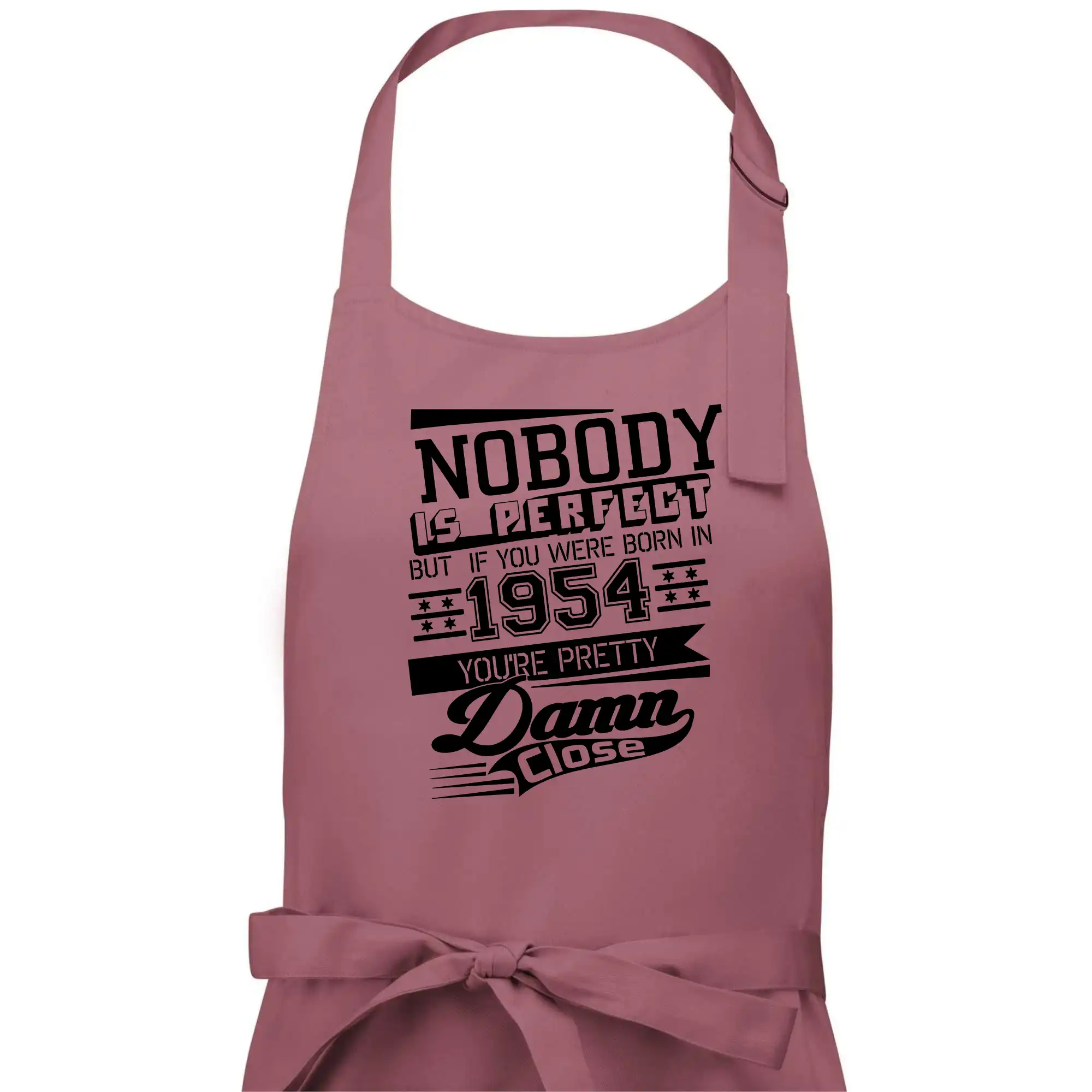 Trička s ročníkom 1954 - Nobody is perfect - 1954 - Dámska zástera na varenie