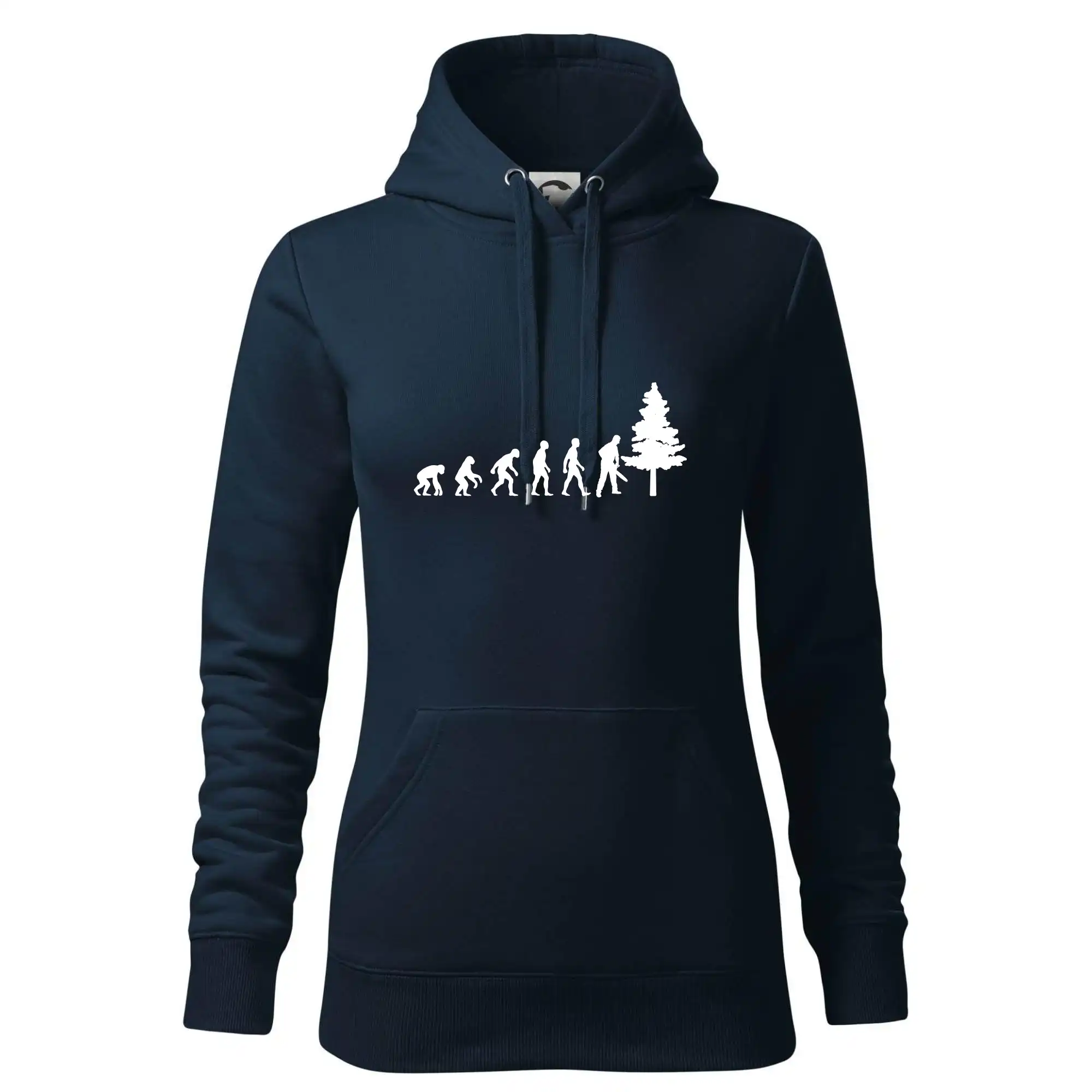 Evoluce dřevorubec - pila a strom