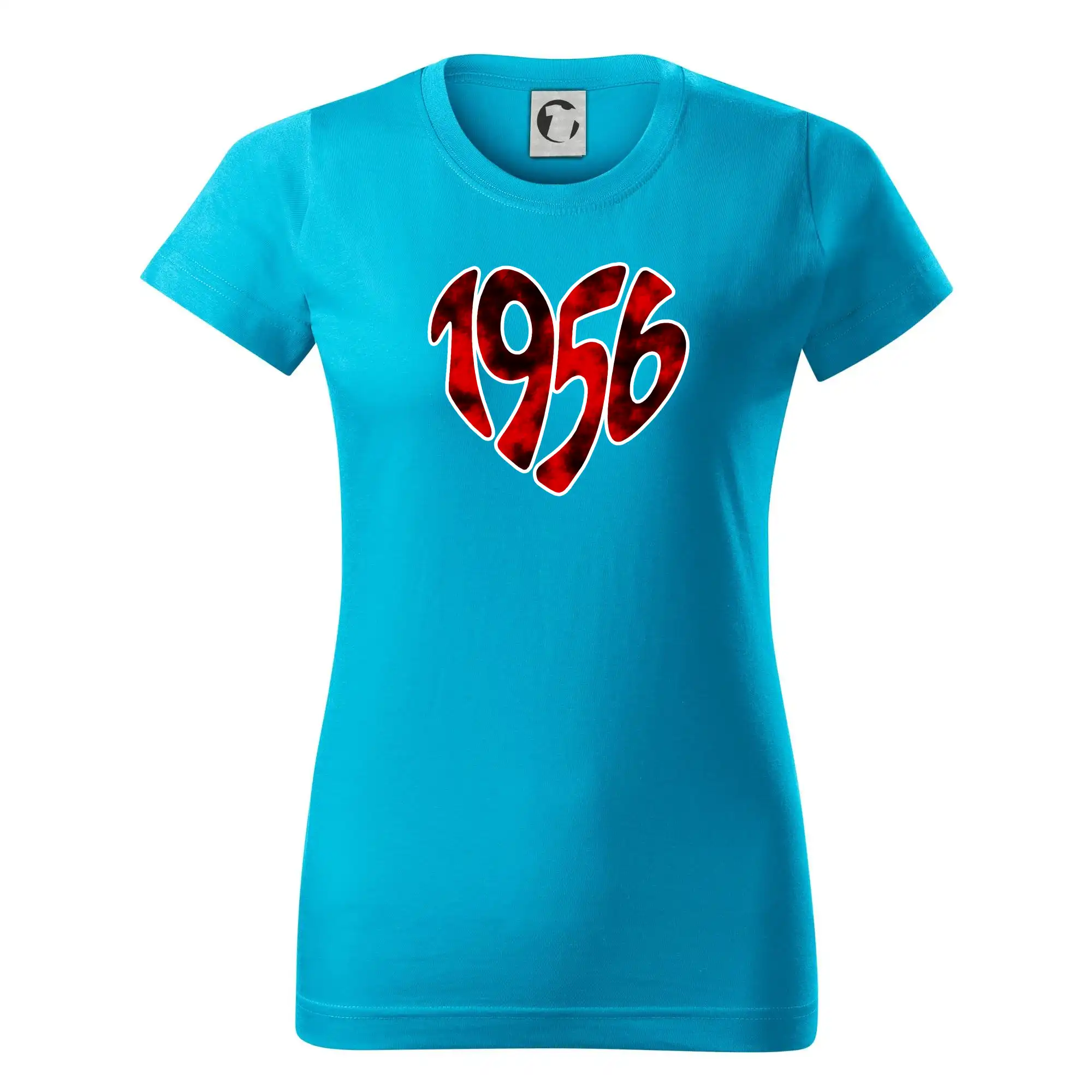 Trička s ročníkom 1956 - 1956 v srdci - Dámske tričko basic - ľahko voľnejšie a dlhšie