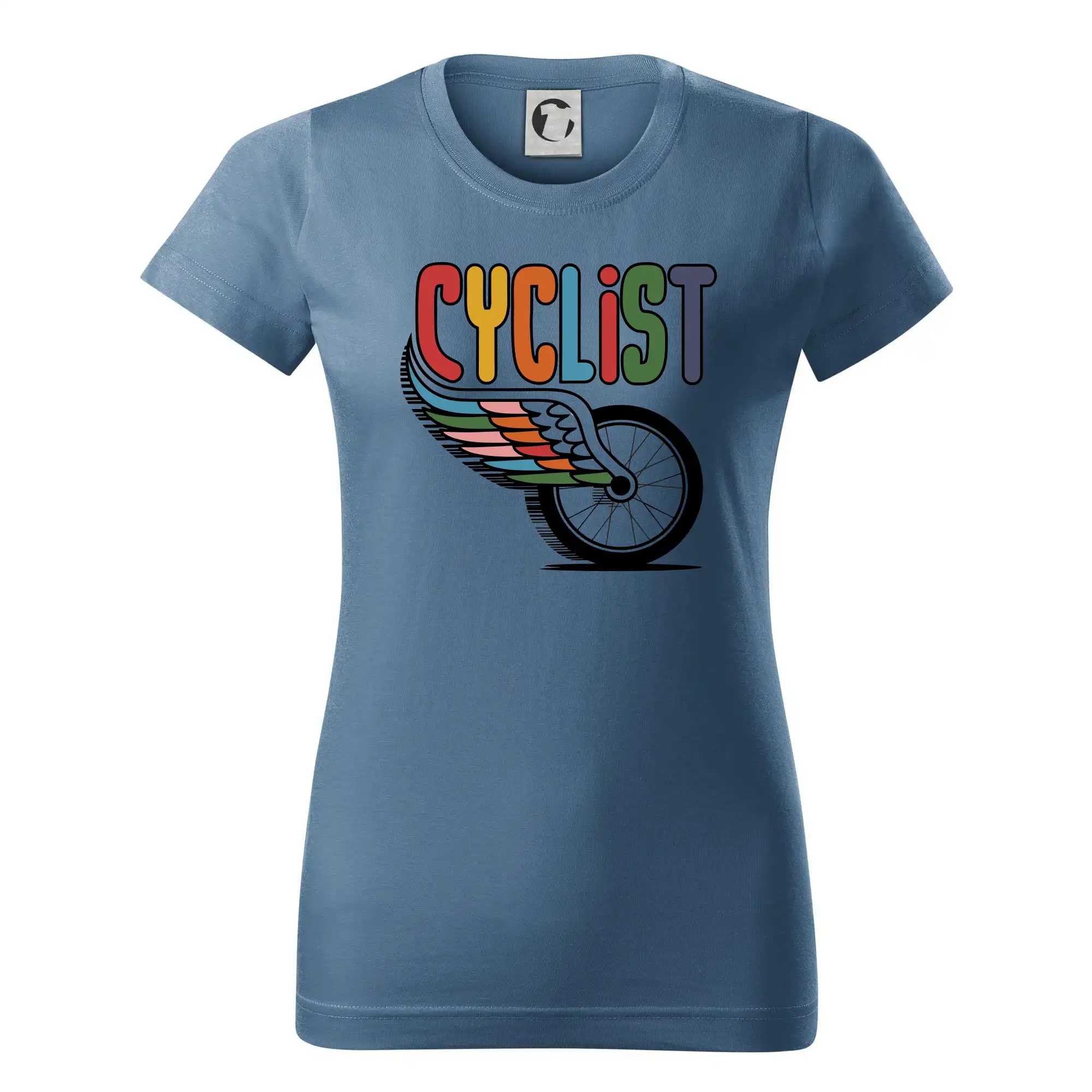 Tričko ako darček pre cyklistu - Cyclist - bicykel a krídlo - Dámske tričko basic - ľahko voľnejšie a dlhšie