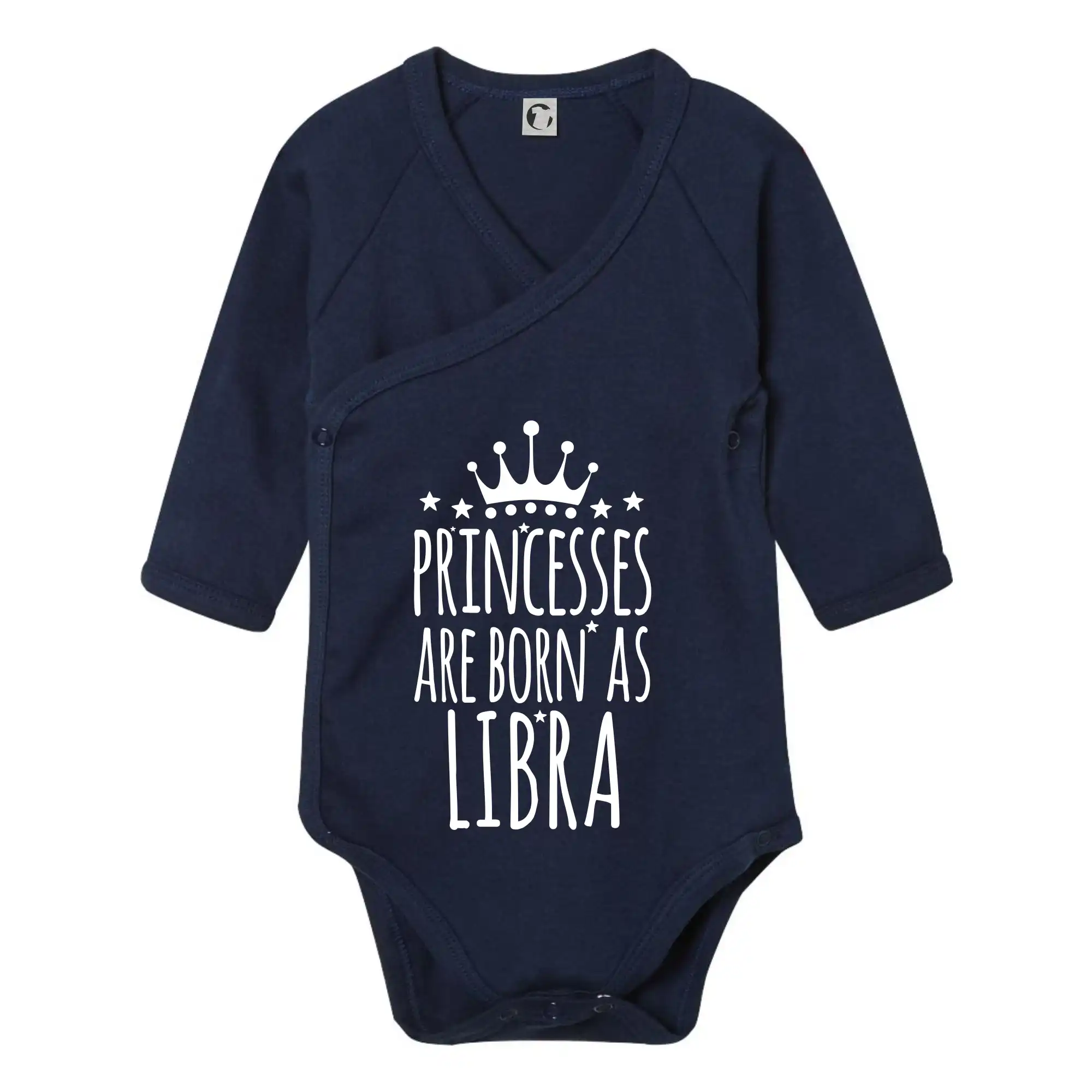 Tričká váhy - Princesses are born as Libra - Váhy - Body zavinovacie s dlhým rukávom