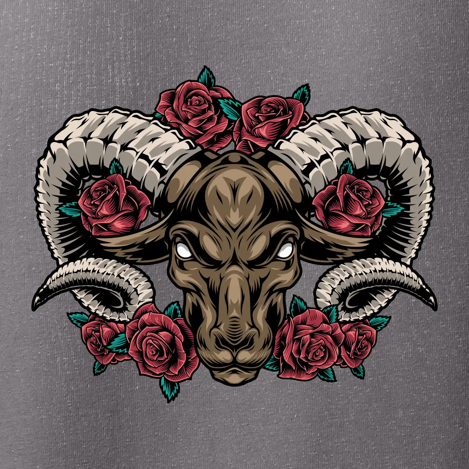 Hlava berana s růžemi