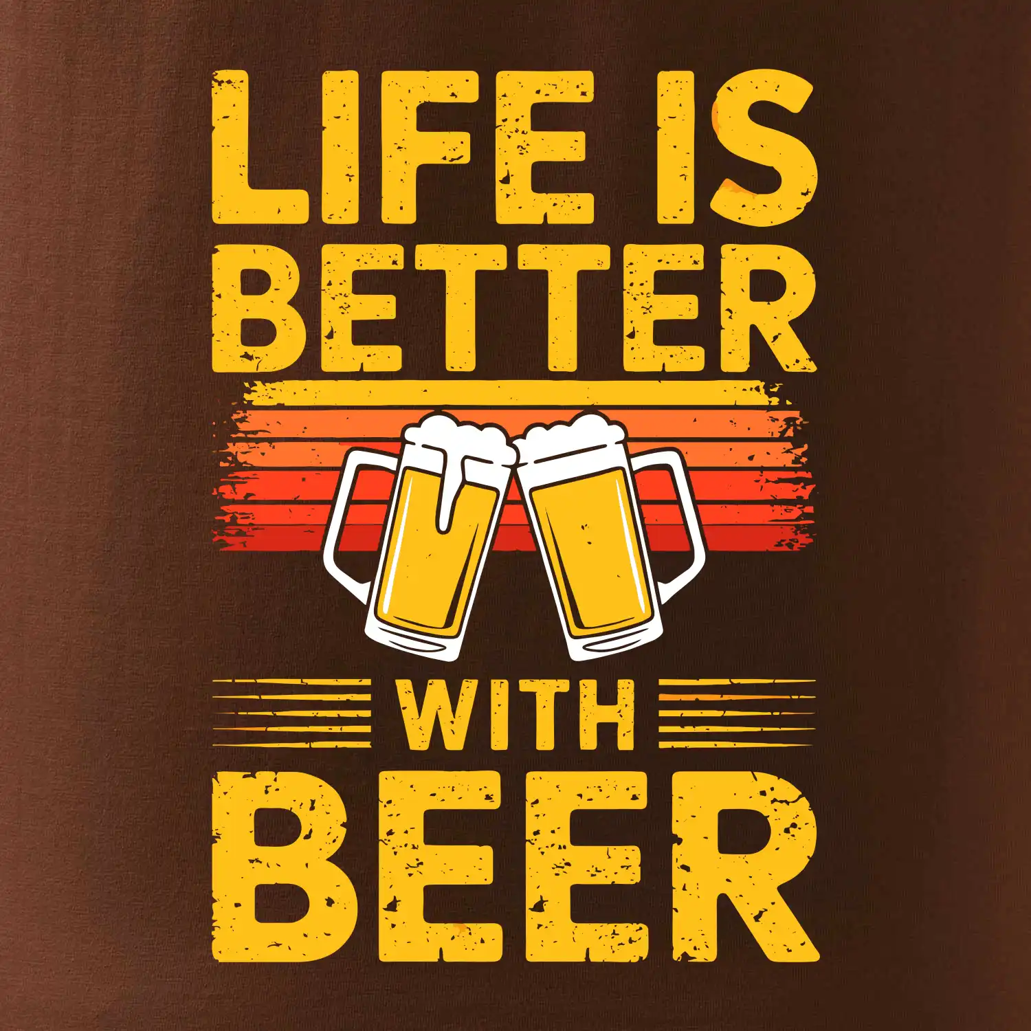 Life is better with beer - oranžové