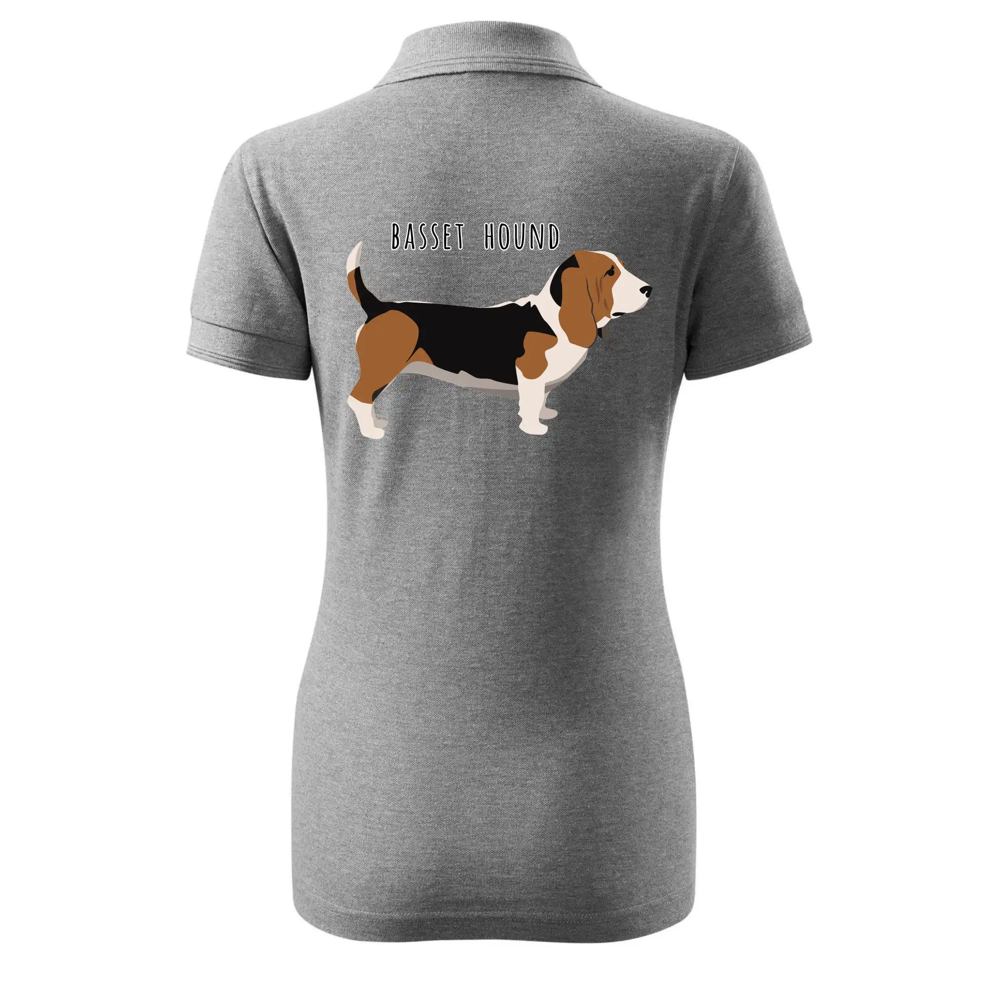 Basset hound pes s nápisem