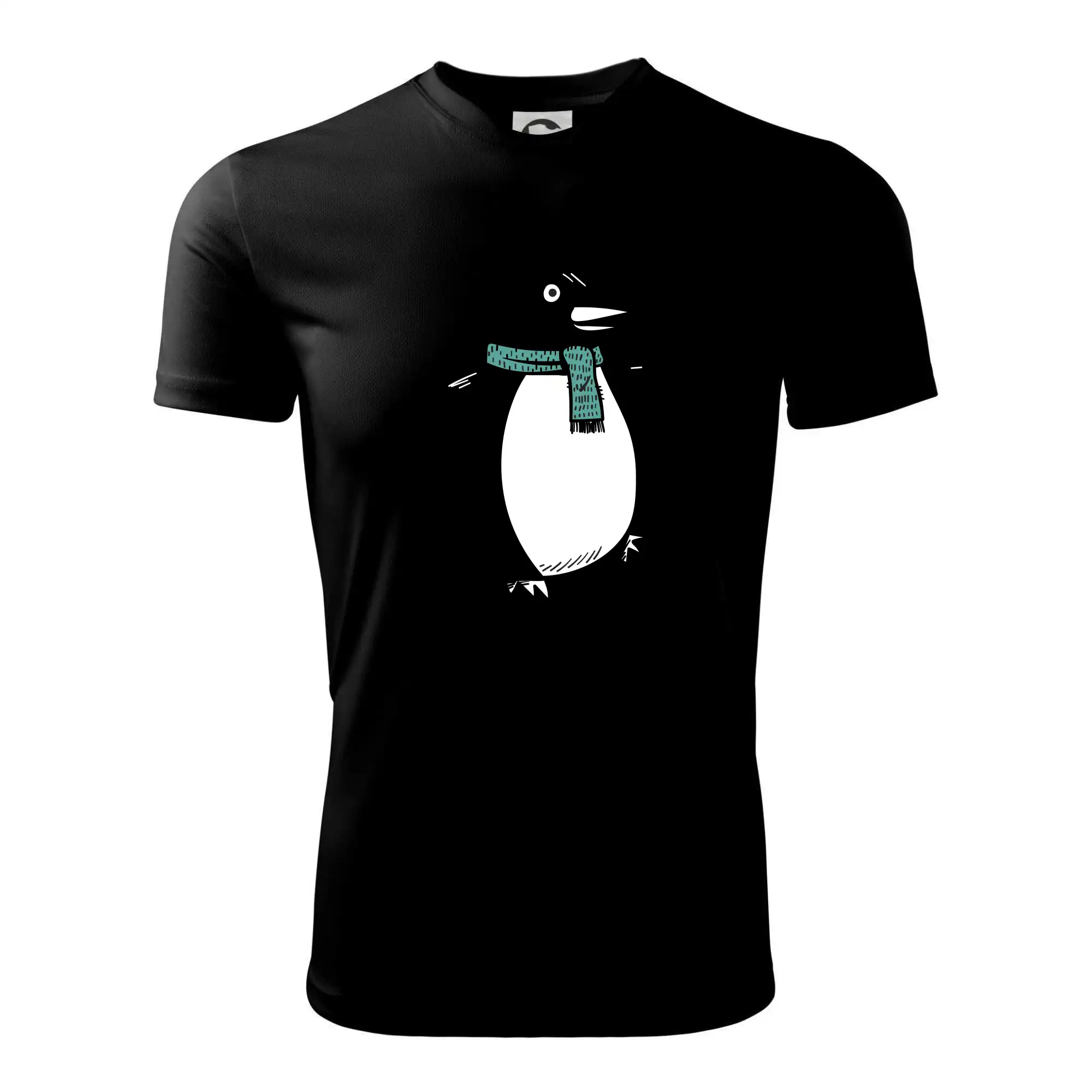 Tučňák se zelenou šálou